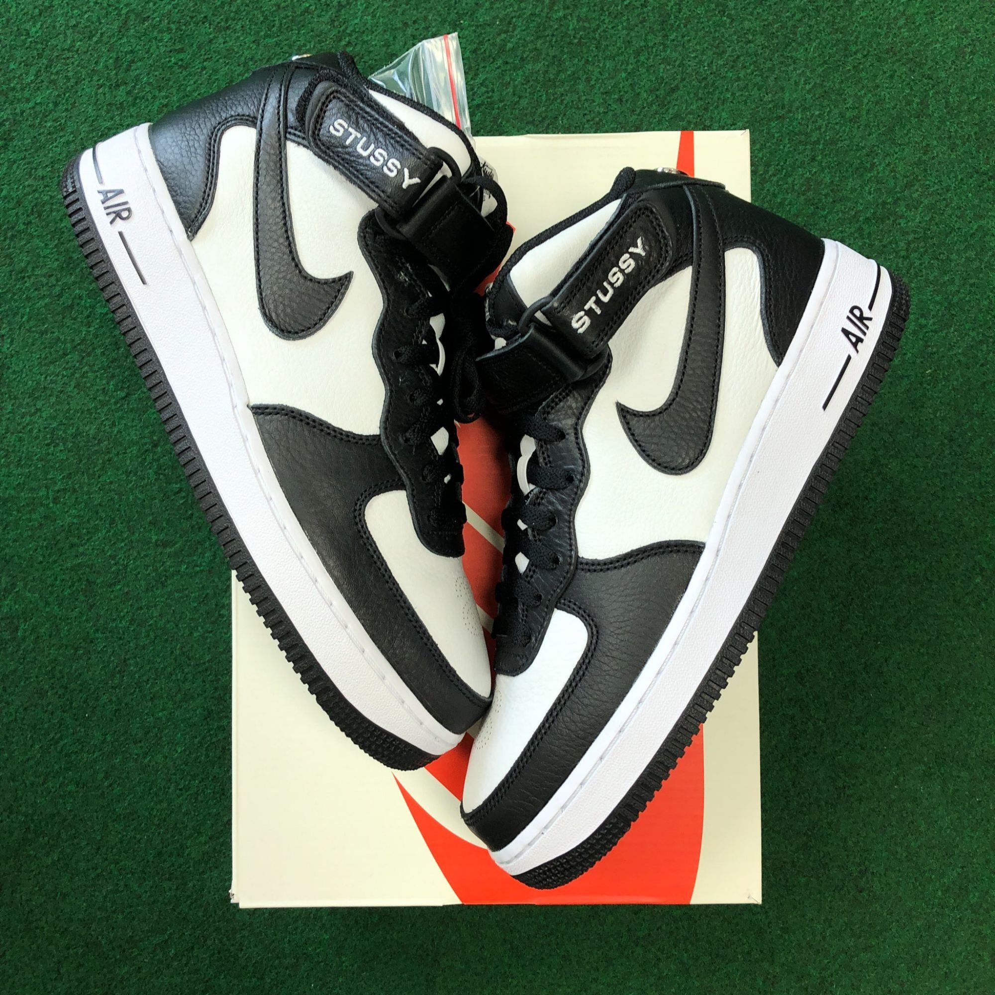 Other Nike Air Force 1 Mid Stussy Light Bone Black - Size 8 Size US 8 / EU 41 - 1 Thumbnail