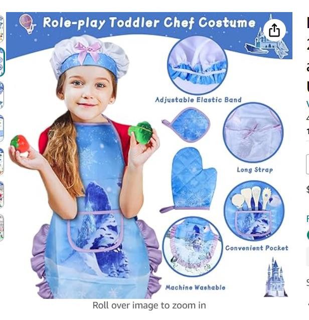 NBDN Nobrandedon Kids Cooking Set Chef Costume, 28Pcs-Apron,Food, Utensils Size ONE SIZE - 2 Thumbnail