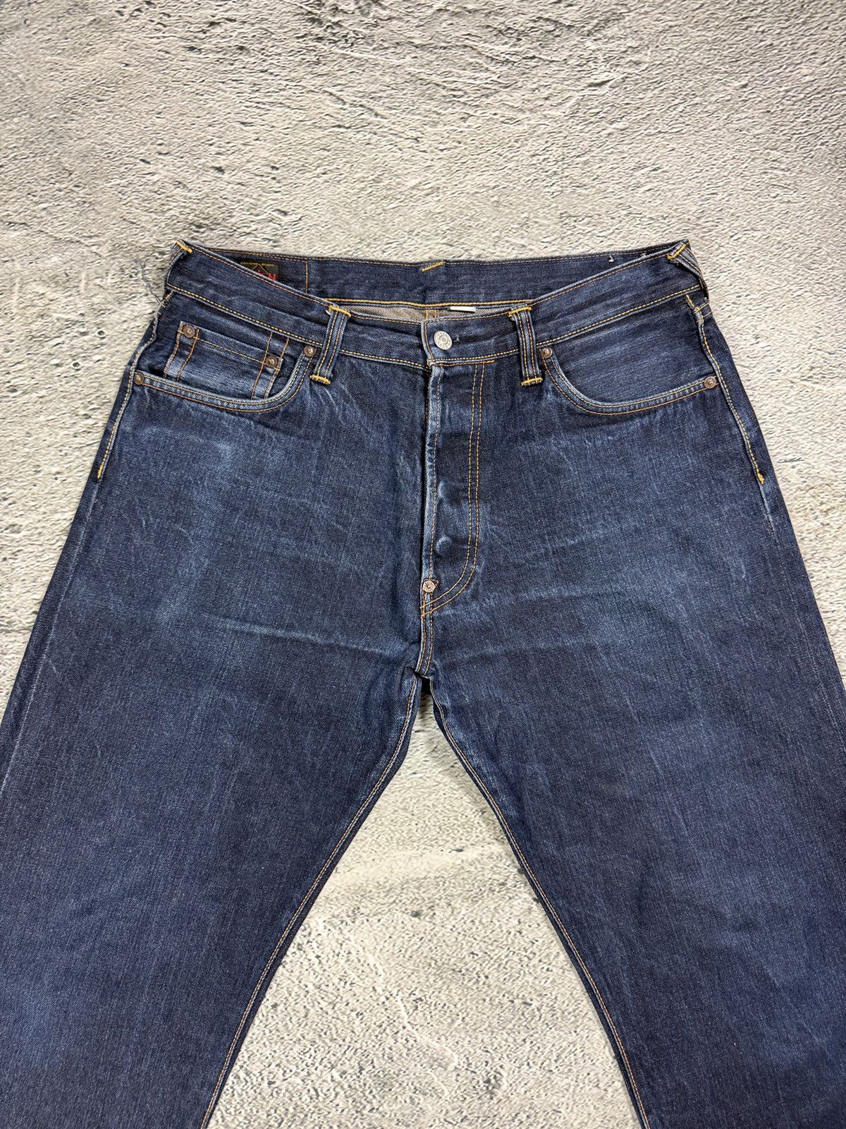 Evisu Evisu jeans yellow daicock big logo blue selvedge denim Size US 30 / EU 46 - 10 Thumbnail