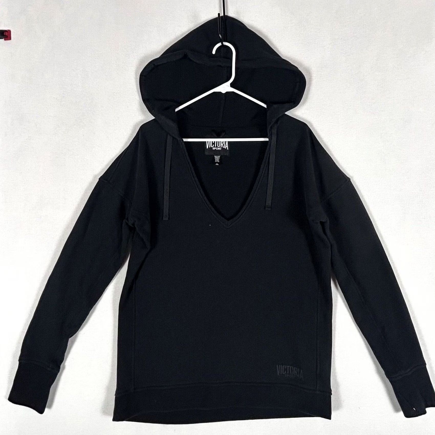 Victoria's Secret Victoria's Secret Sport Womens V-Neck Hoodie Pullover Long Sleeve M Black Digital 90s Sports Womens Mens? Size M / US 6-8 / IT 42-44 - 2 Thumbnail