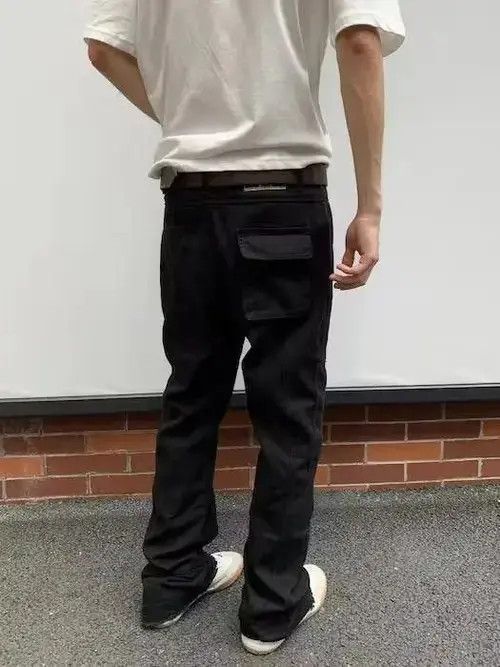 Hypebeast × Japanese Brand × Jean Wide Leg Flared Black Jeans Size US 32 / EU 48 - 4 Thumbnail