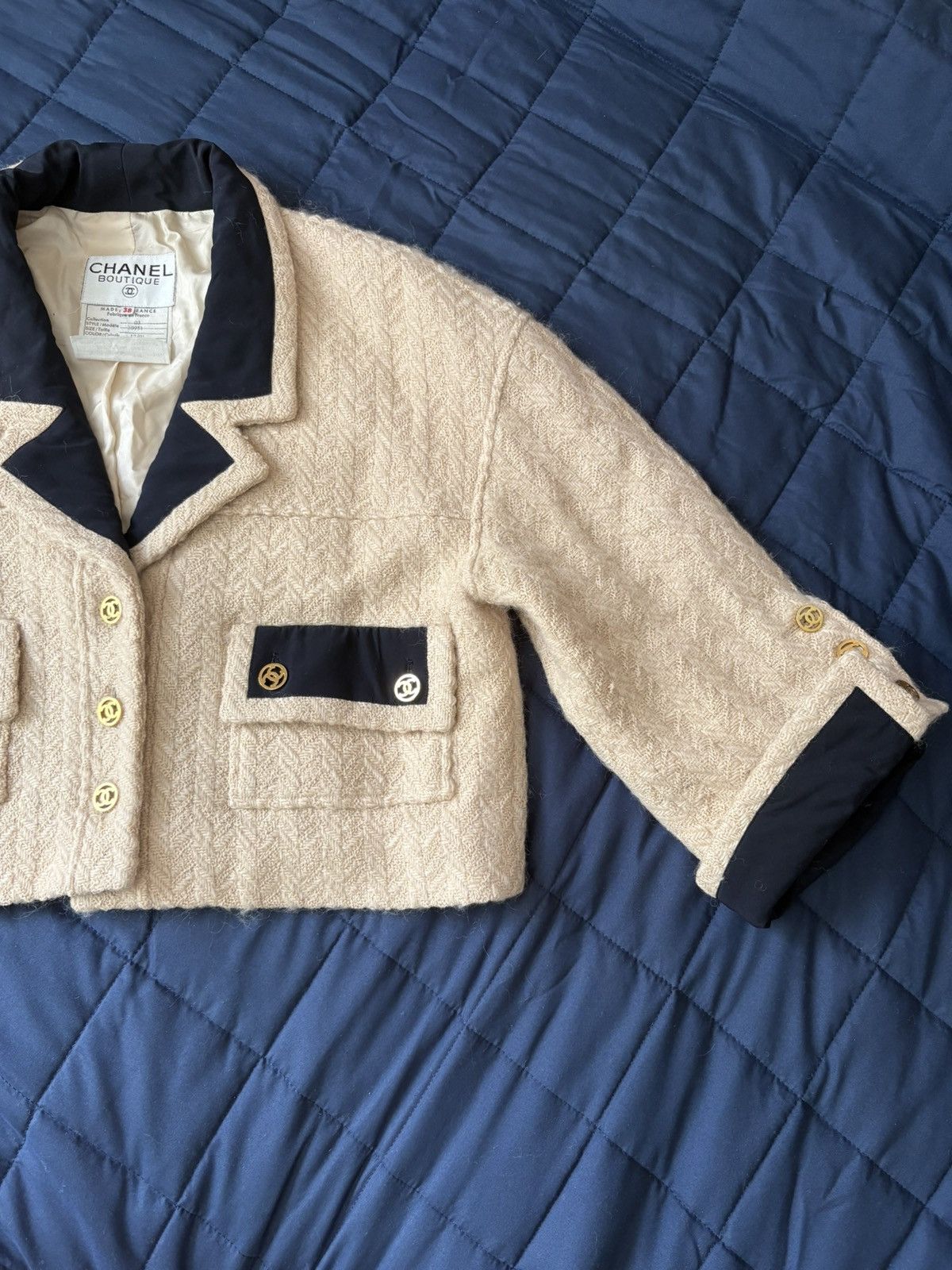 Chanel Vintage Chanel Cropped Tweed Jacket FR 38 Size S / US 4 / IT 40 - 3 Thumbnail
