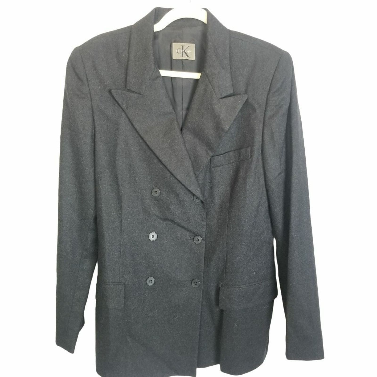 Calvin Klein Vintage Calvin Klein Womens Wool Cashmere Blazer Academia 14 Size XL / US 12-14 / IT 48-50 - 2 Thumbnail