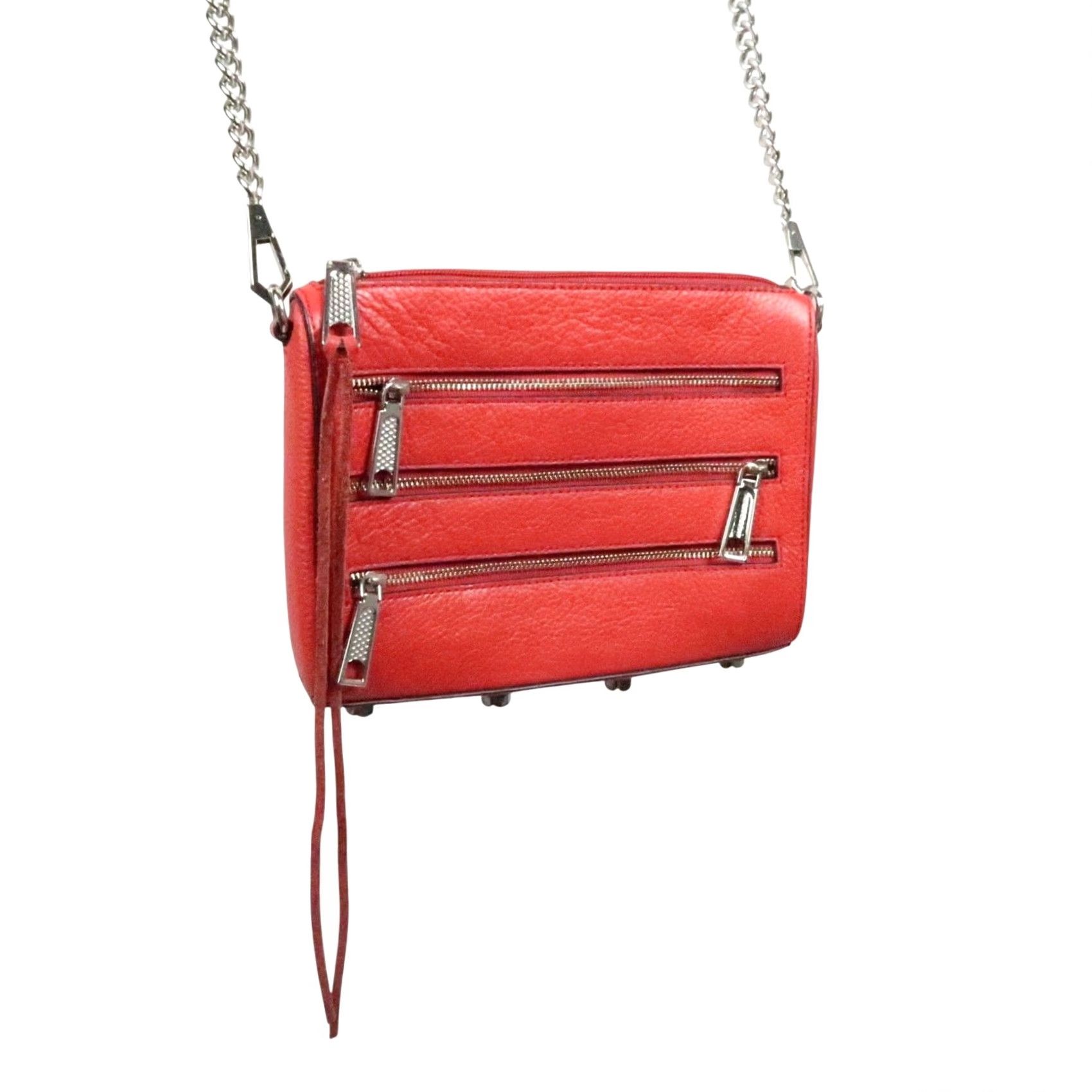 Rebecca Minkoff Rebecca Minkoff Crossbody Bag Purse 5 Zip Red Leather Small Women Size ONE SIZE - 4 Thumbnail