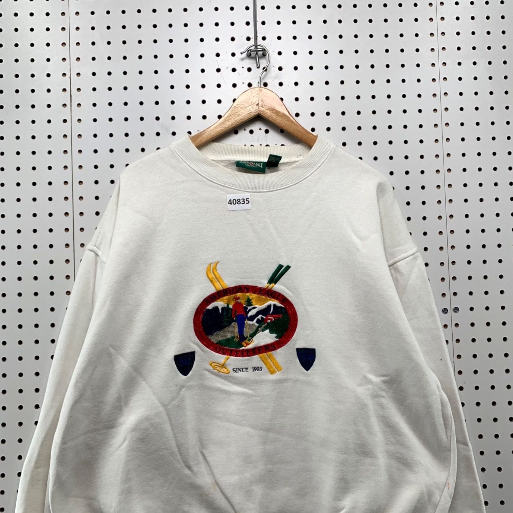 American Eagle Outfitters VINTAGE American Eagle Golf Sweatshirt Men XL White Embroidered 90s Size US XL / EU 56 / 4 - 4 Thumbnail