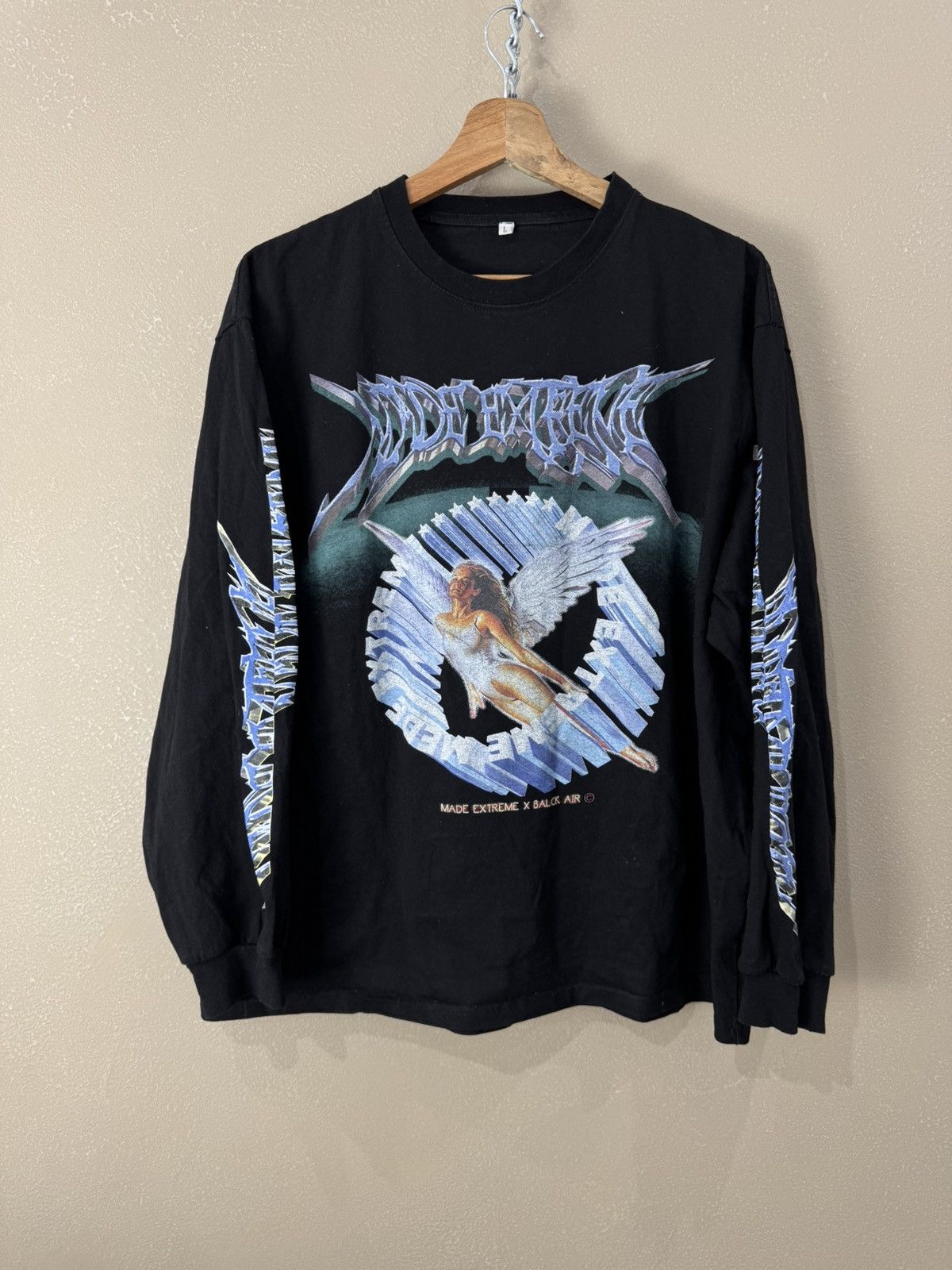 Vintage Made Extreme x Balck Air T-Shirt Long Sleeve Angel Printed Size US L / EU 52-54 / 3 - 1 Thumbnail