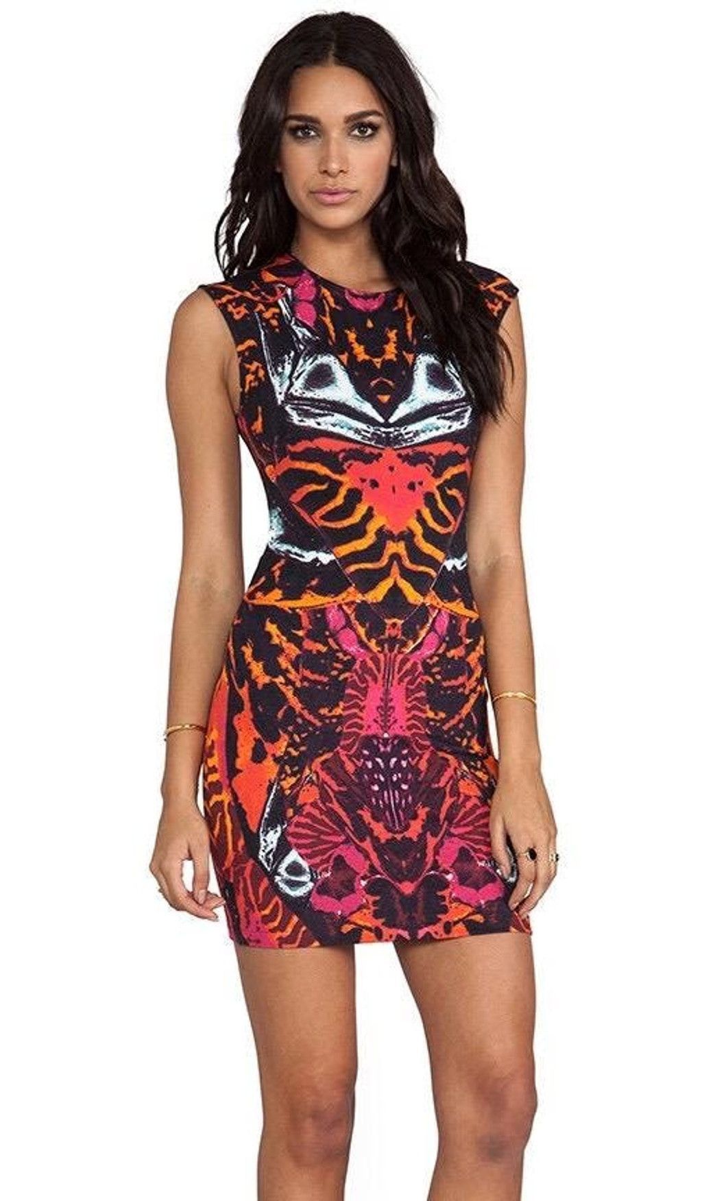 Alexander McQueen McQueen Printed Bodycon Butterfly Pattern Mini Dress S Size S / US 4 / IT 40 - 1 Thumbnail