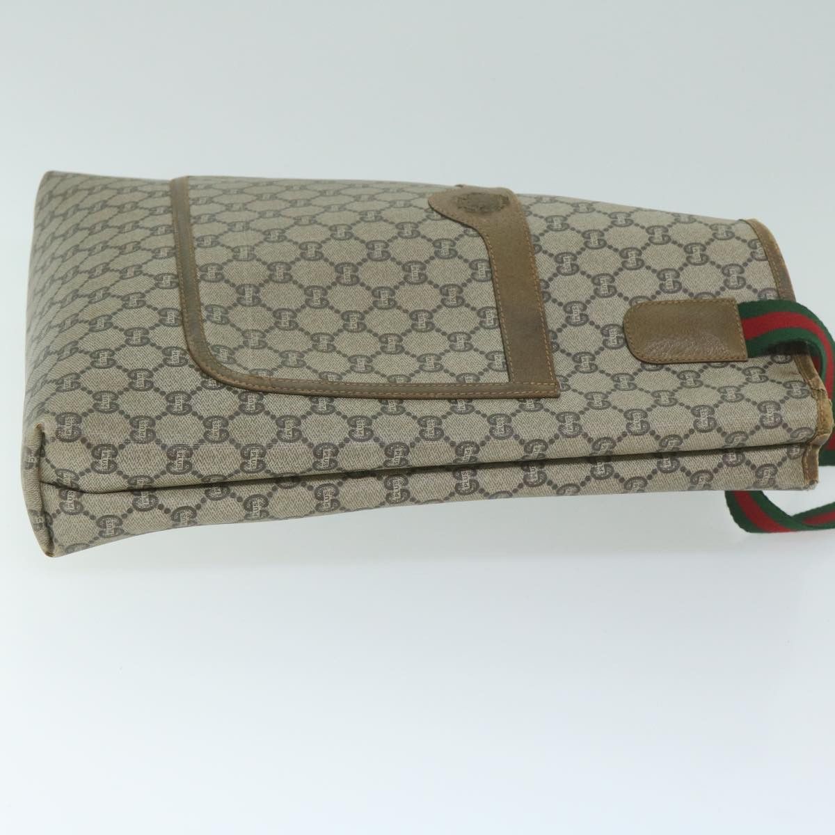 Gucci GUCCI GG Plus Supreme Web Sherry Line Tote Bag Beige Red Size ONE SIZE - 4 Thumbnail