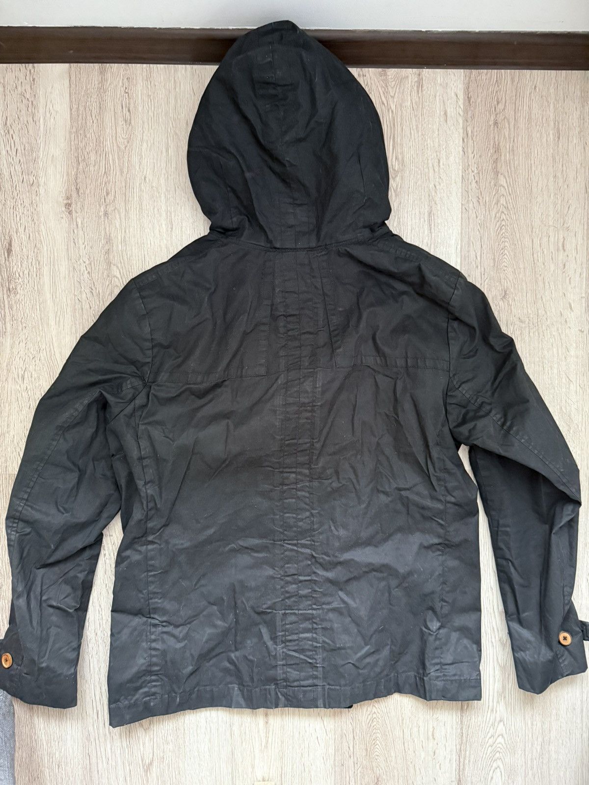 Allsaints AllSaints Valaste Duffle Coat – Black Cotton Hooded Jacket Size US XL / EU 56 / 4 - 12 Thumbnail