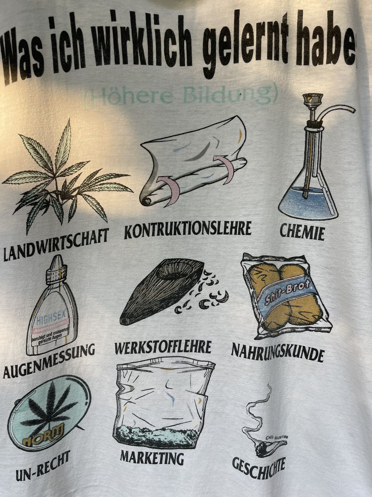 Vintage 90s Weed Tees Alcohol Humor School Humor T shirt Size US XL / EU 56 / 4 - 3 Thumbnail