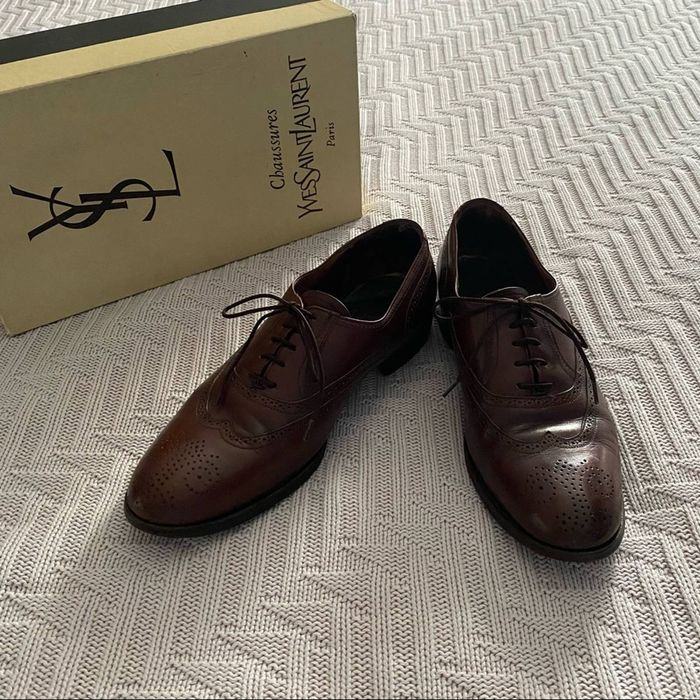 Yves Saint Laurent Vintage YSL brown leather brogue Oxford shoes
