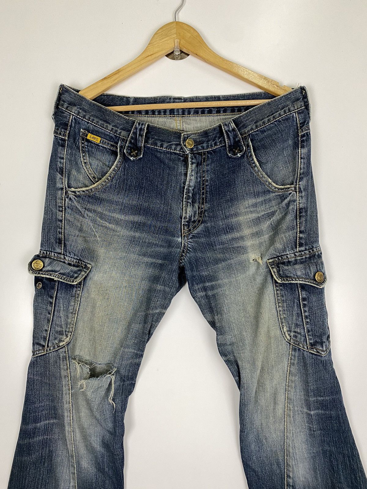 Lee ✅️Vintage Lee Raider Distressed Denim Cargo Size US 38 / EU 54 - 3 Thumbnail