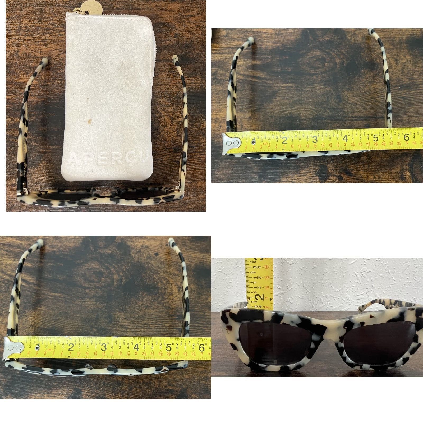 Vintage apercu Sunglasses Claire Rose Beige First Edition EUC Womens Rose Capetown" Size ONE SIZE - 8 Thumbnail