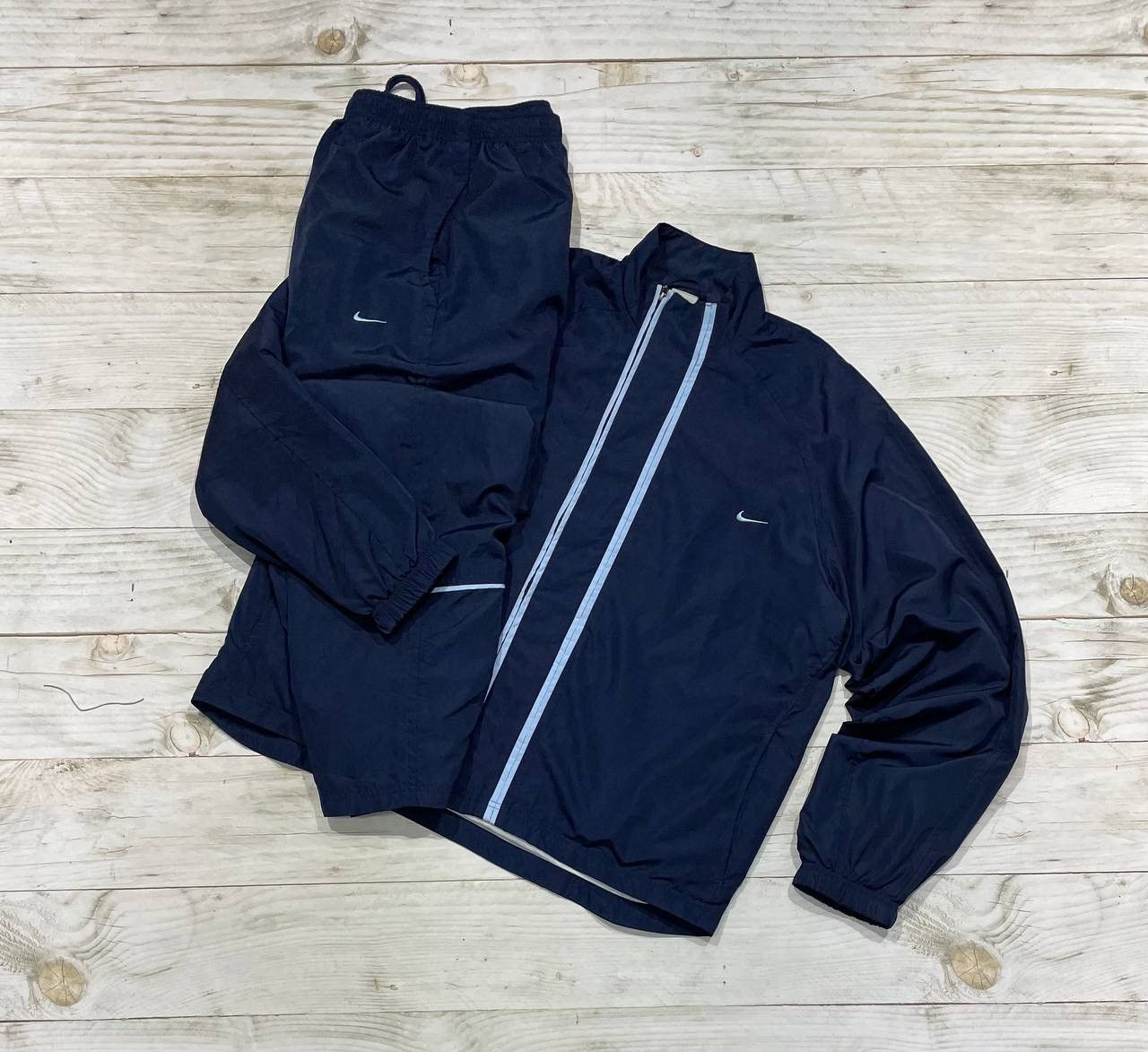 image of Nike 90's Track Jacket And Pants Tracksuit Nylon Y2K in Blue, Men's (Size XL)