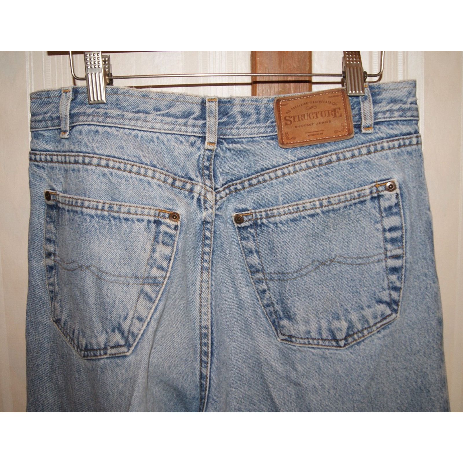 Structure VTG Structure Jeans Mens 36X30 Straight Leg 90s Cotton USA Size US 36 / EU 52 - 3 Thumbnail