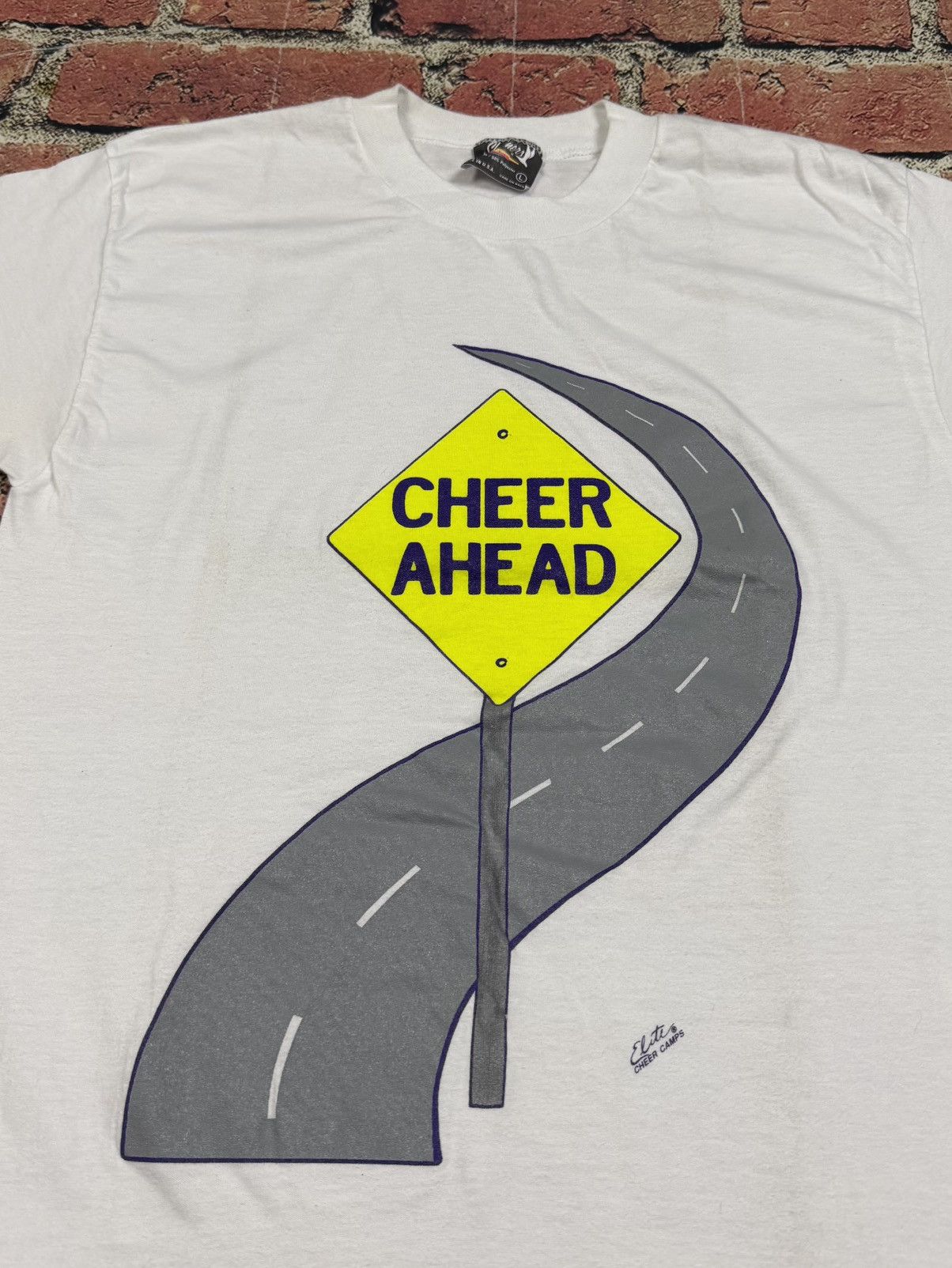 Other Vintage 90s Cheerleader T Shirt Single Stitch Cheer Ahead Size US L / EU 52-54 / 3 - 4 Thumbnail