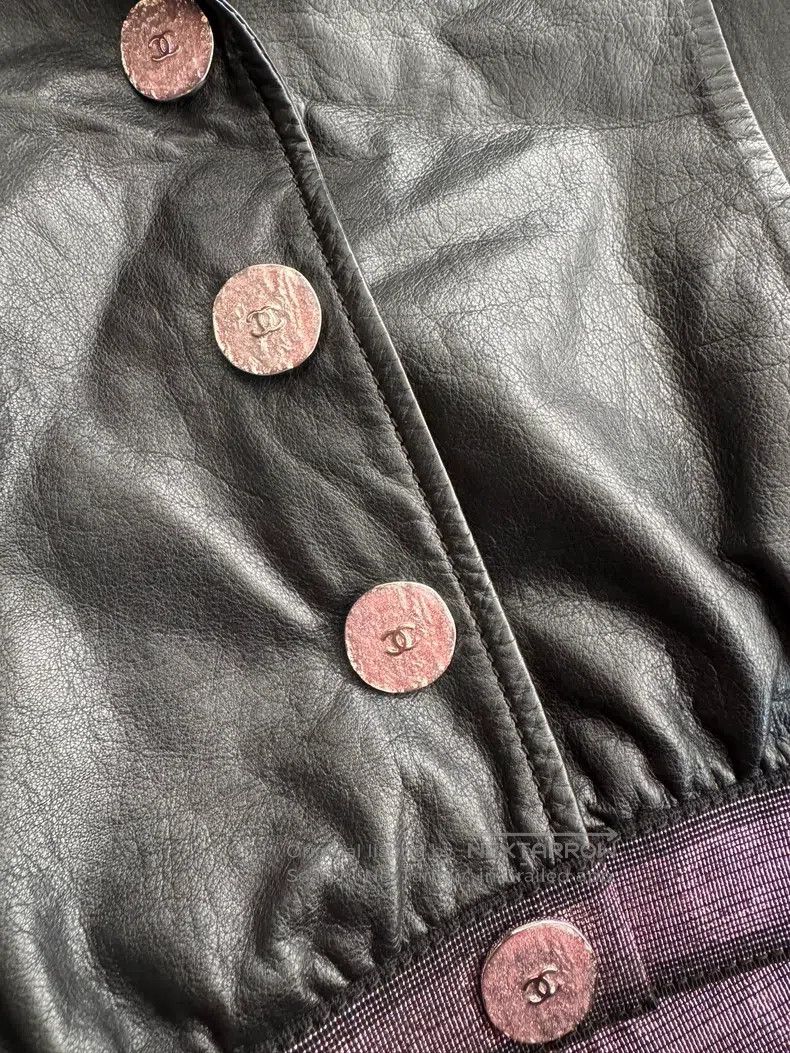 Chanel Chanel Lapel leather jacket Size XXS / US 00 / IT 34 - 4 Thumbnail