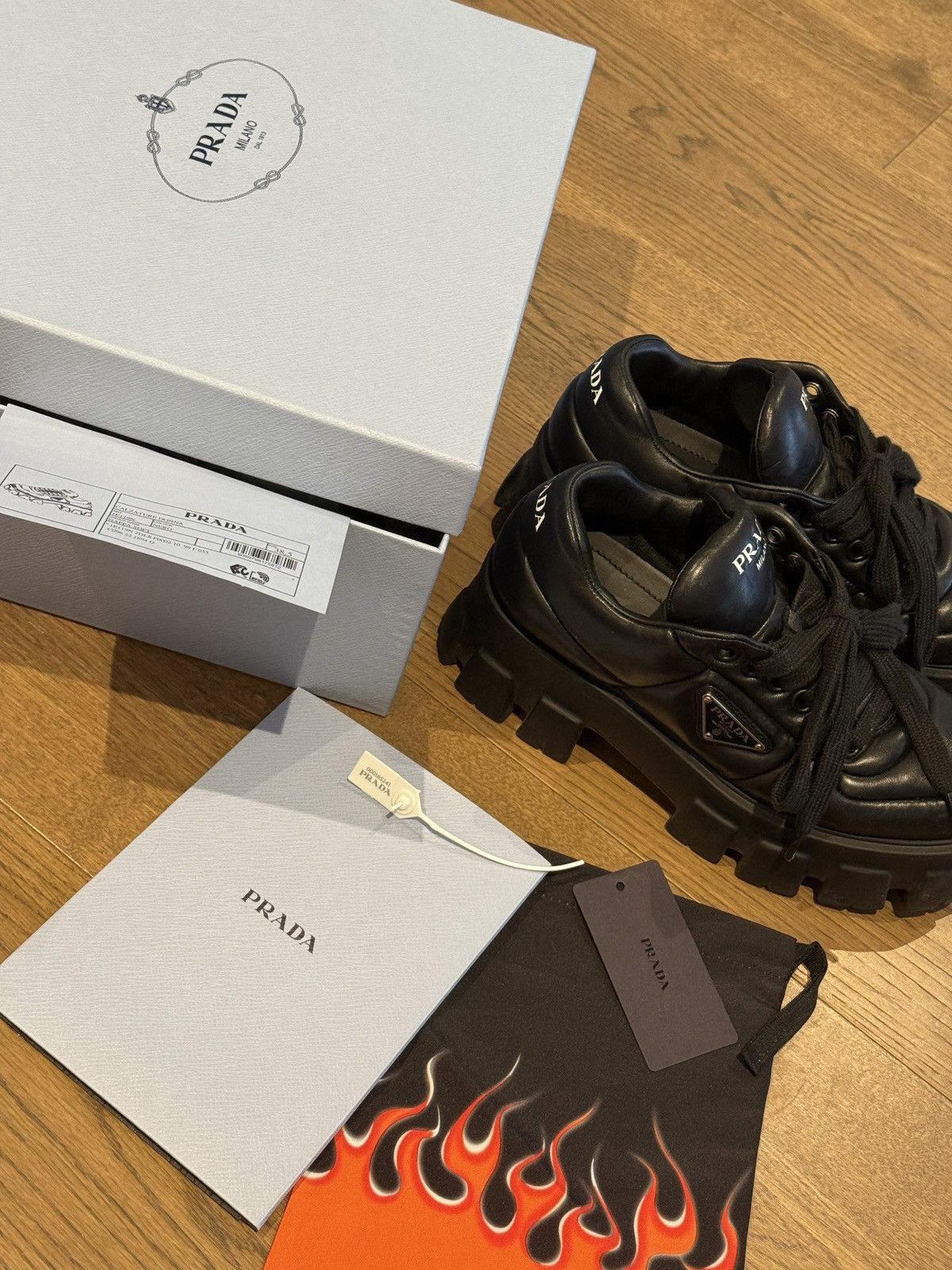 Prada Prada Soft Leather Padded Nappa Shoes Size US 7.5 / IT 37.5 - 5 Thumbnail