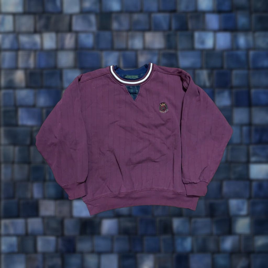 Croft & Barrow VINTAGE Croft & Barrow Sweatshirt Round Neck Medium Classic Sport Maroon Red Size US M / EU 48-50 / 2 - 1 Thumbnail