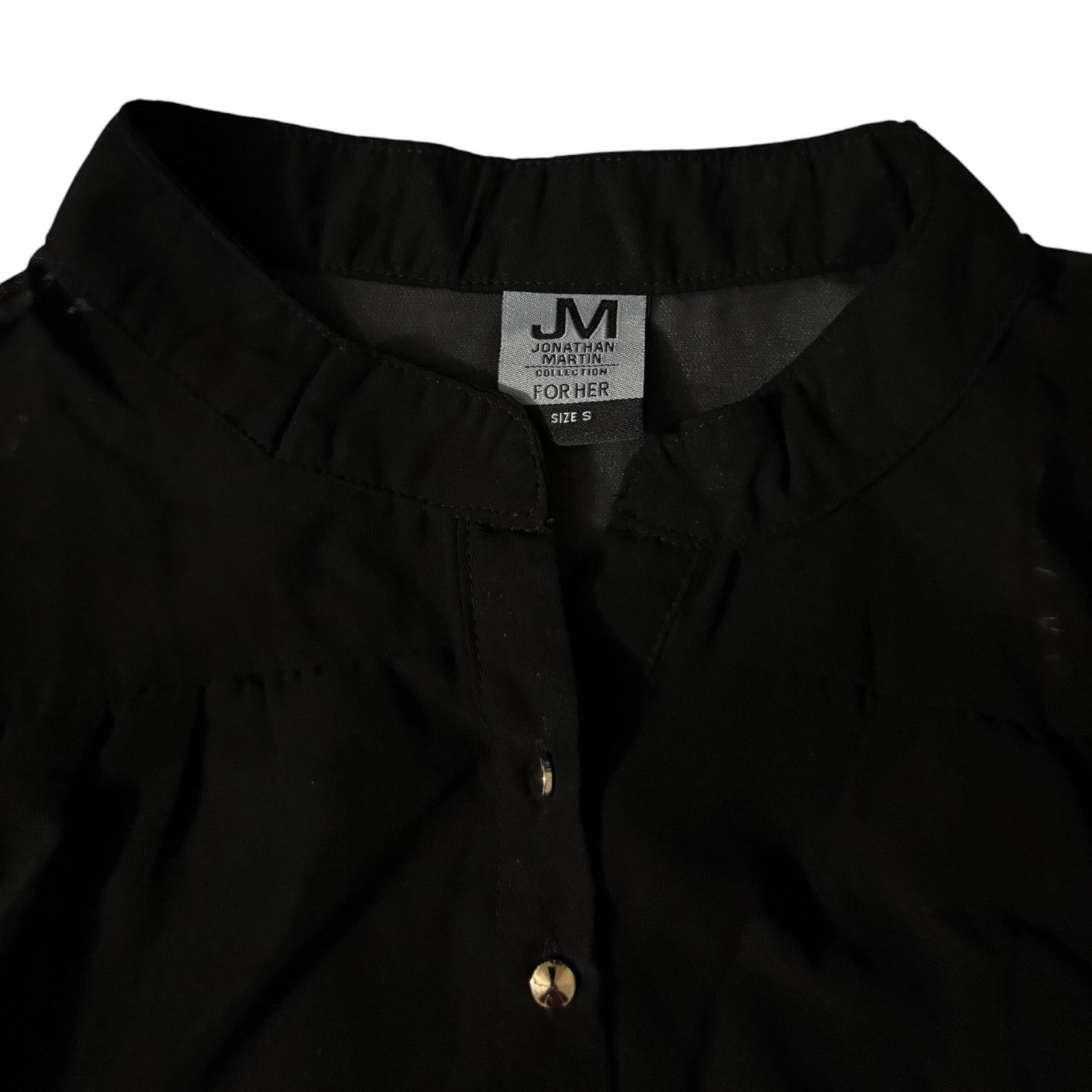 Other Jonathan Martin Womens Black Sheer Top w/Metallic Buttons SM Size S / US 4 / IT 40 - 2 Thumbnail
