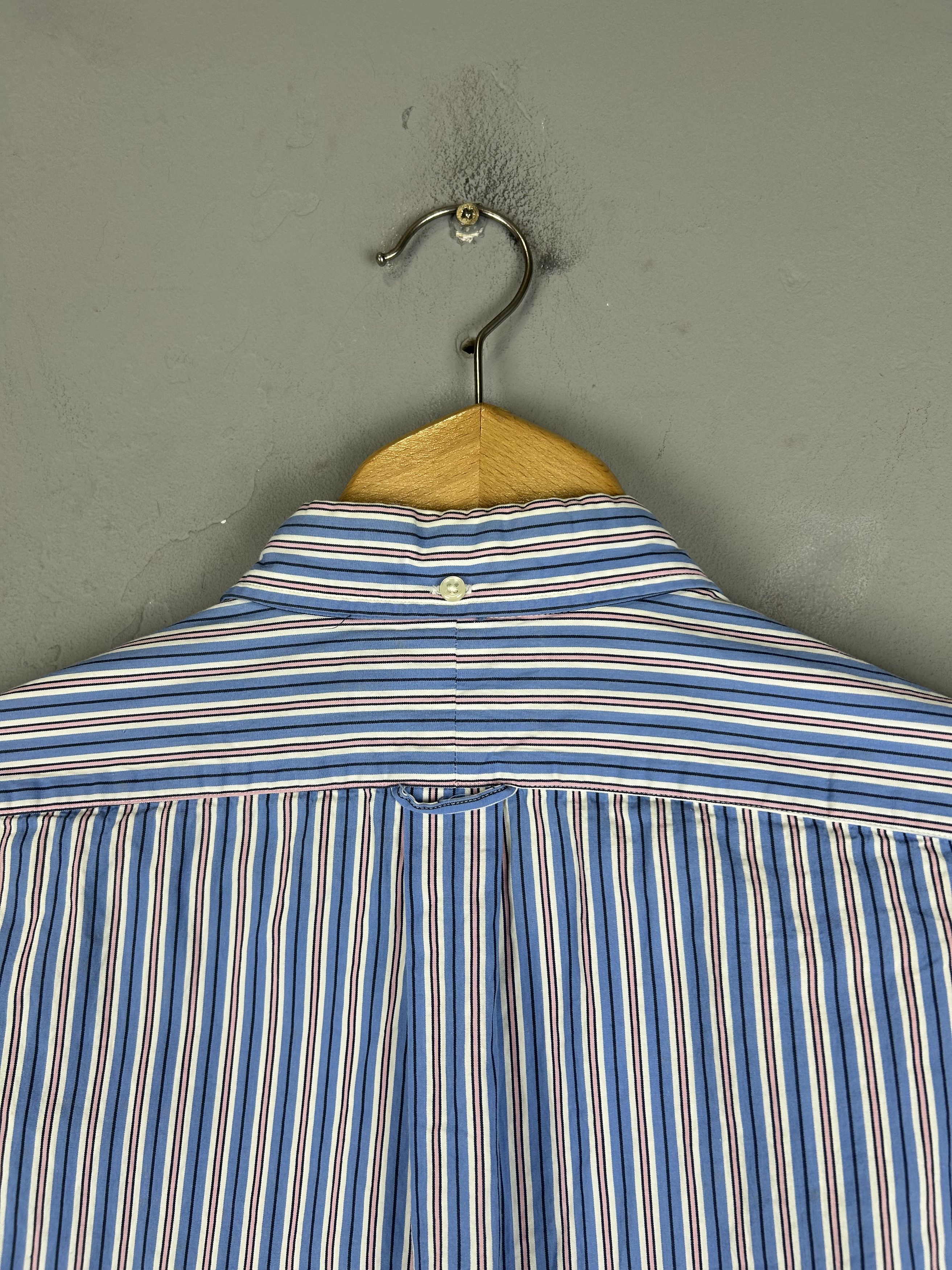 Polo Ralph Lauren × Ralph Lauren × Vintage Ralph Lauren Shirt Vintage Blue Striped Long Sleeve Button Size US L / EU 52-54 / 3 - 5 Thumbnail