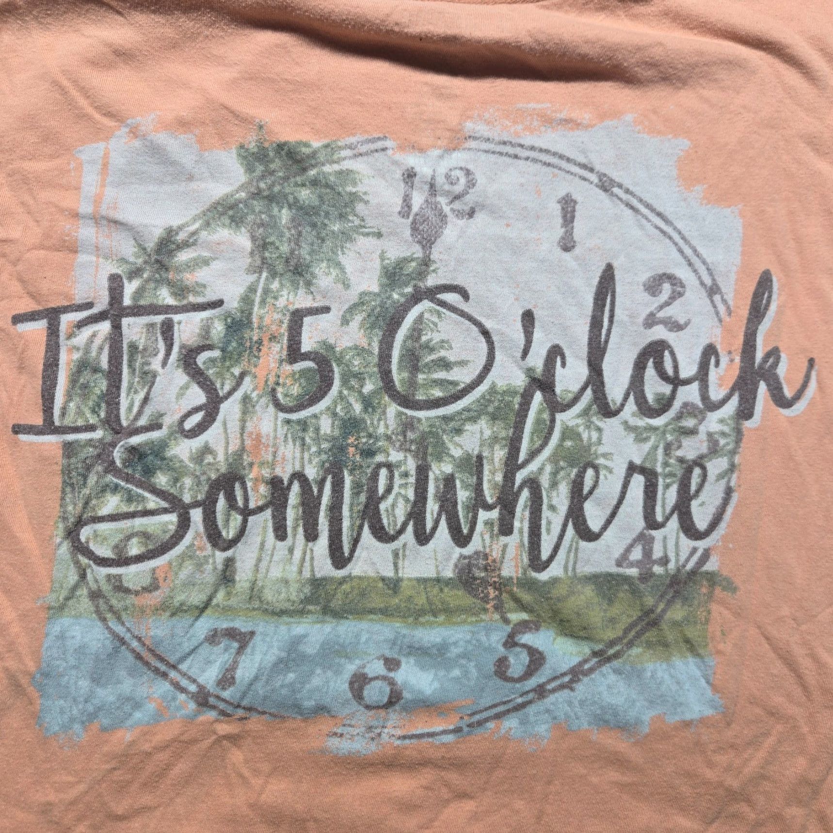 Vintage Margaritaville Shirt Adult L Large Orange Short Sleeve T-Shirt 5 O'Clock Somewhere Size US L / EU 52-54 / 3 - 2 Thumbnail