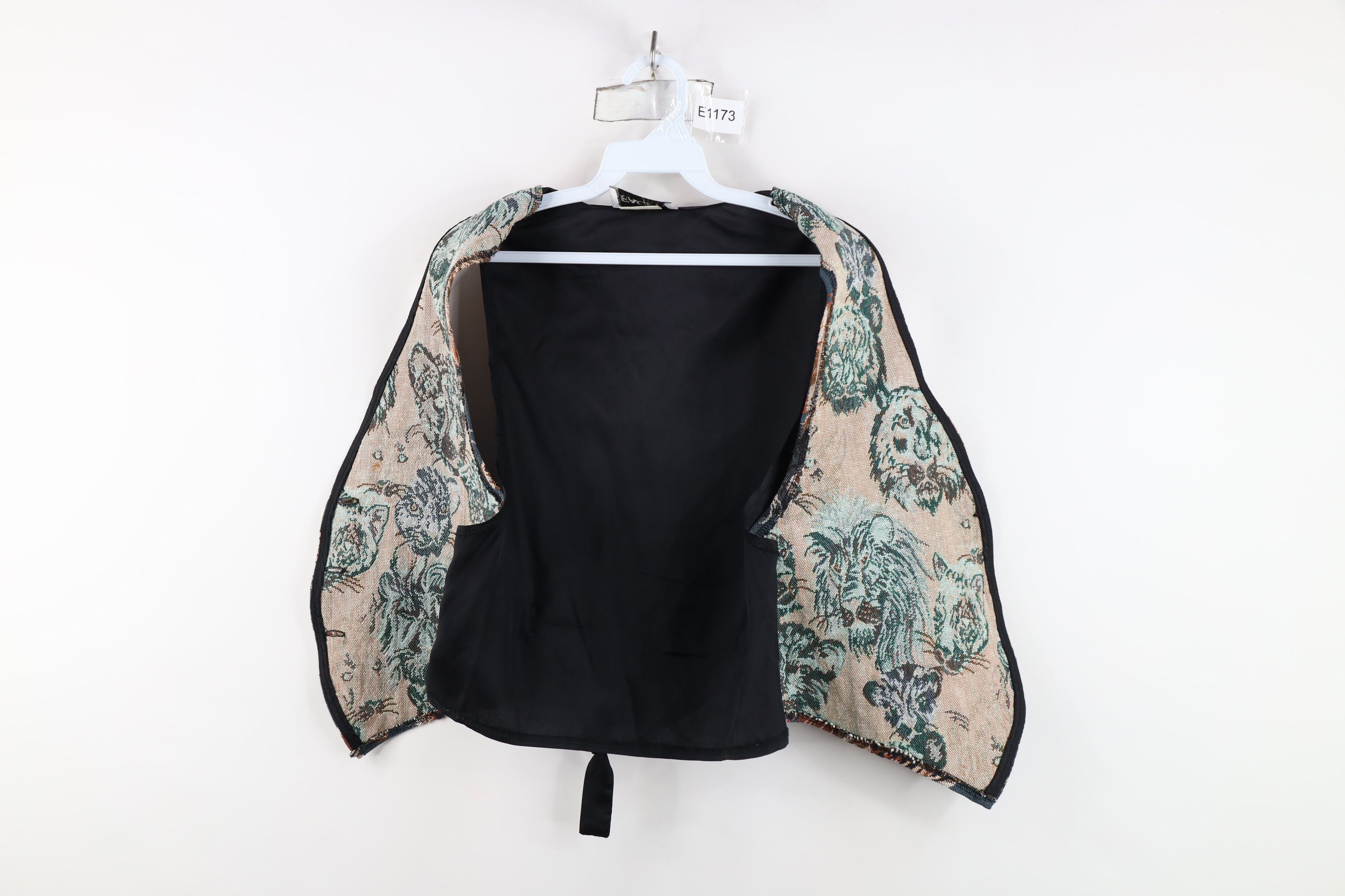 Vintage Vintage 90s Streetwear Needlepoint Big Cat Tie Back Vest USA Size M / US 6-8 / IT 42-44 - 10 Thumbnail