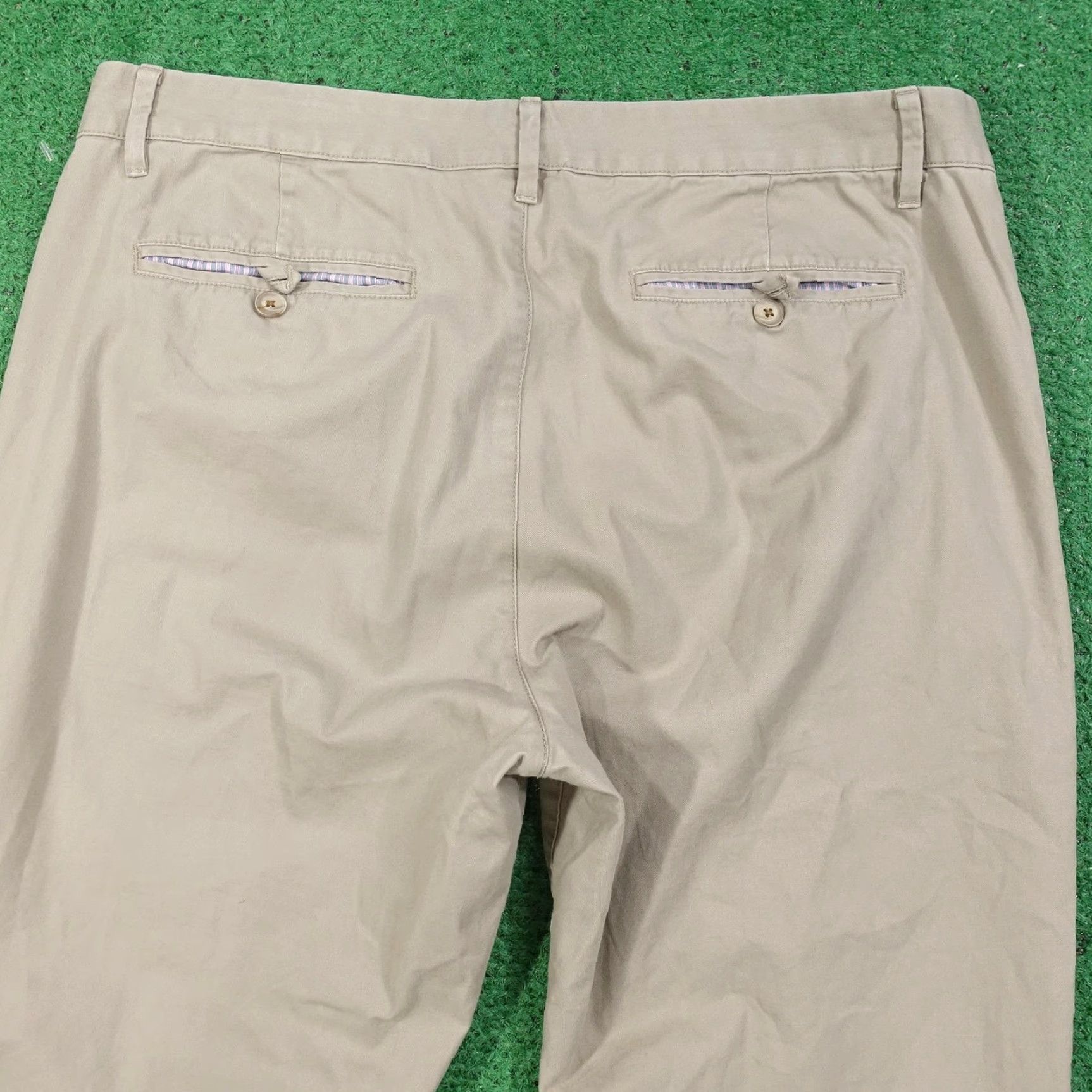 Bonobos VINTAGE? Wait—No. Bonobos Chino Pants Mens 35x32 Khaki Flat Front Straight Cotton Casual Pants Mens Beige 36 Waist 32 Inseam Size US 35 - 5 Thumbnail