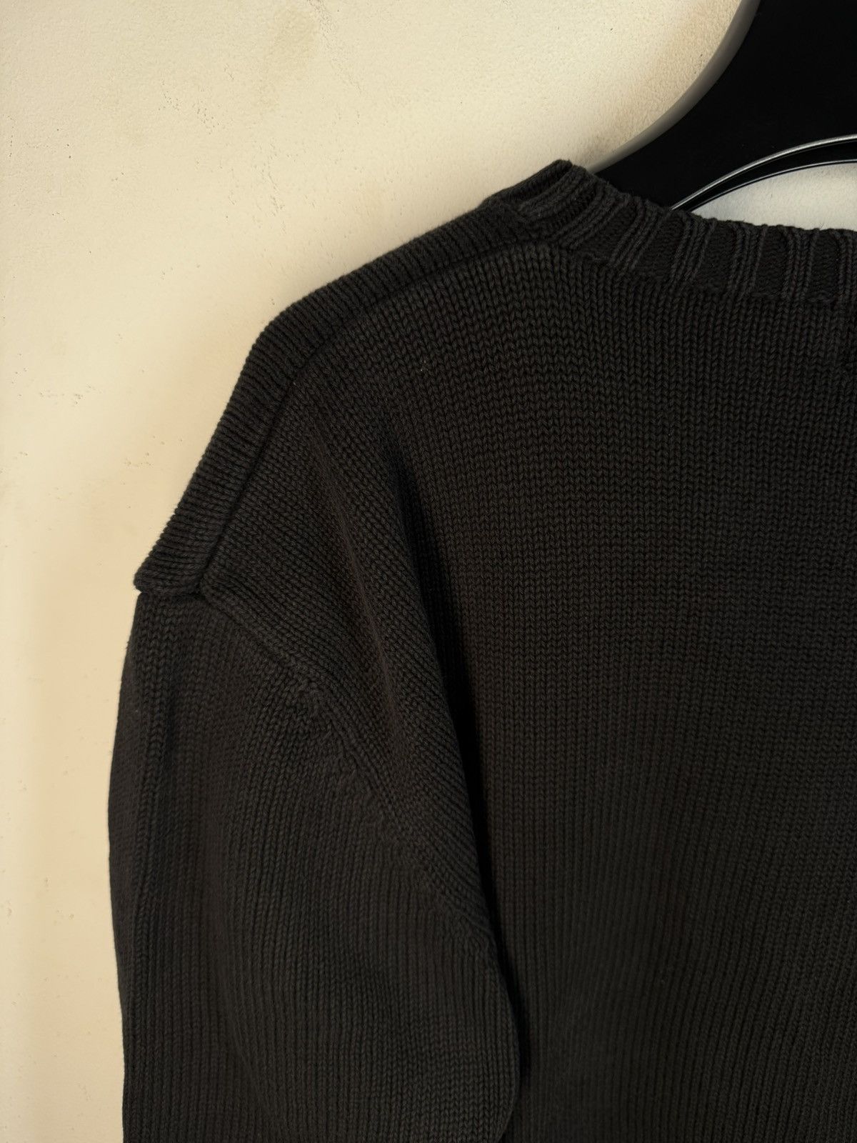 Yves Saint Laurent Black YSL Sweater Knit Big Logo V-neck Vintage y2k Rare Size US L / EU 52-54 / 3 - 17 Thumbnail