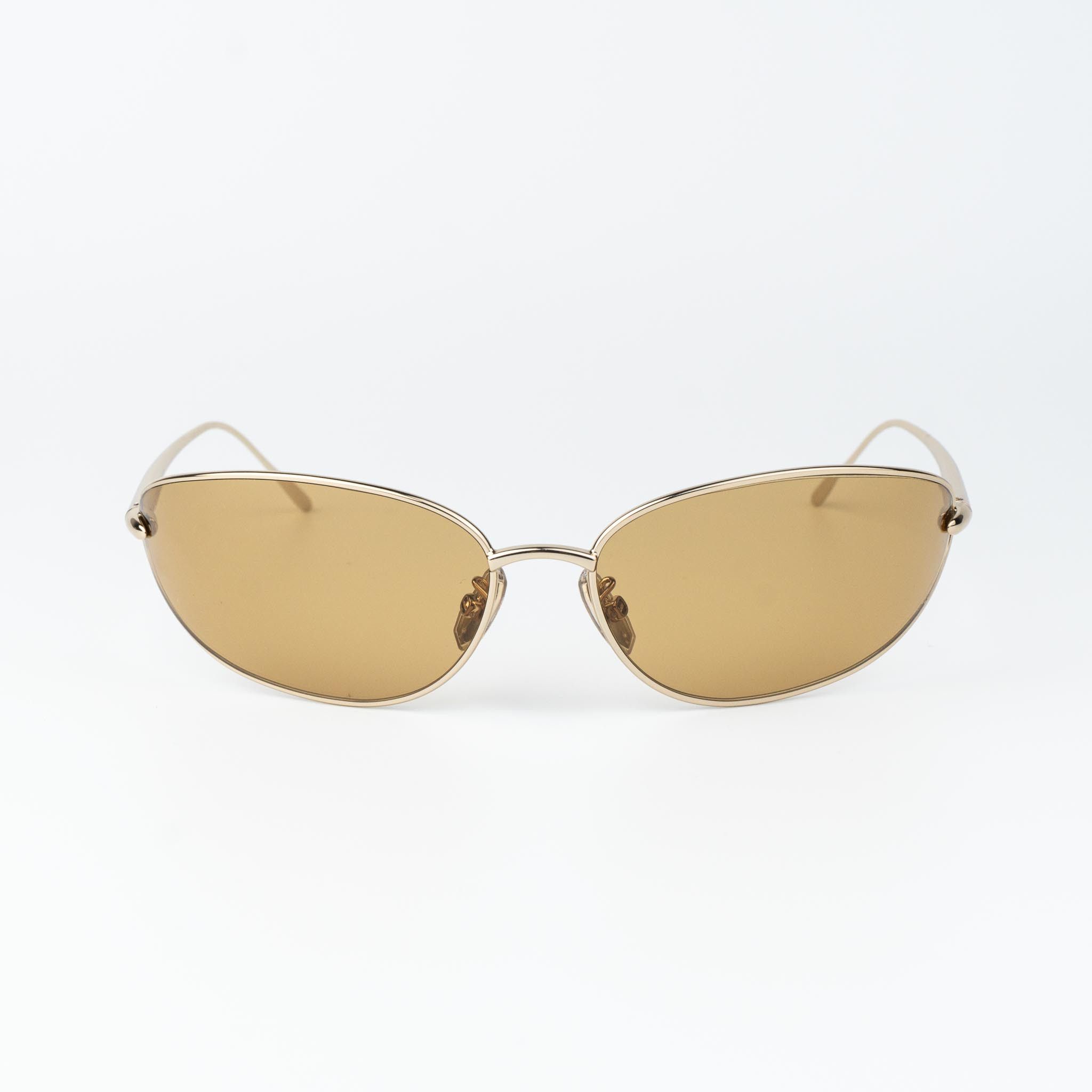 Loewe Women Sunglasses Gold Brown Wraparound LW40164U 32E NEW AUTHENTIC Loewe Signature LW40164U 32E Sunglasses - Pretavoir main image 4
