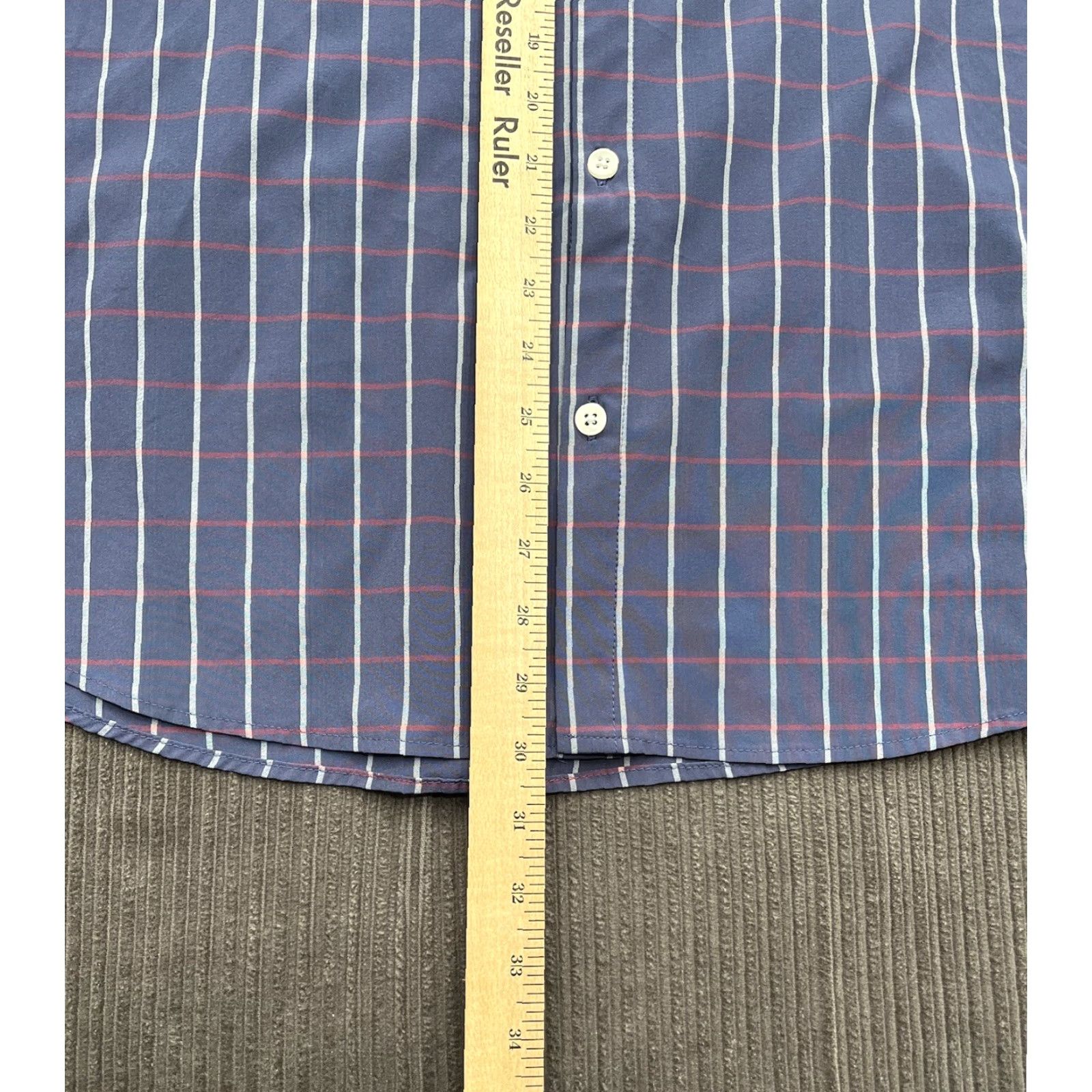 Mizzen+Main Mizzen & Main Shirt Men Trim Fit Large Purple White Striped Polyester Button-Up Shirt - Multicolor, Long Sleeve, Collared, Regular Size L, Mens Size US L / EU 52-54 / 3 - 5 Thumbnail