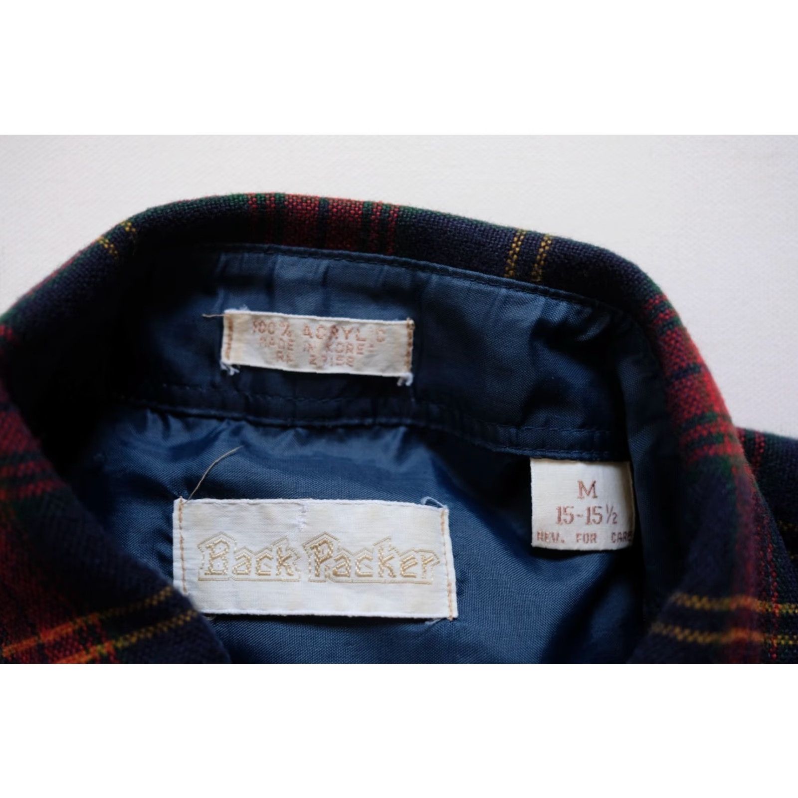Etro VINTAGE Back Packer Shirt Button-Up Plaid Casual Outdoor Korea Made MD Red 70s 80s Mens Bag Pockets Long Sleeve Button-Down Collared Fit Regular Size US M / EU 48-50 / 2 - 6 Thumbnail