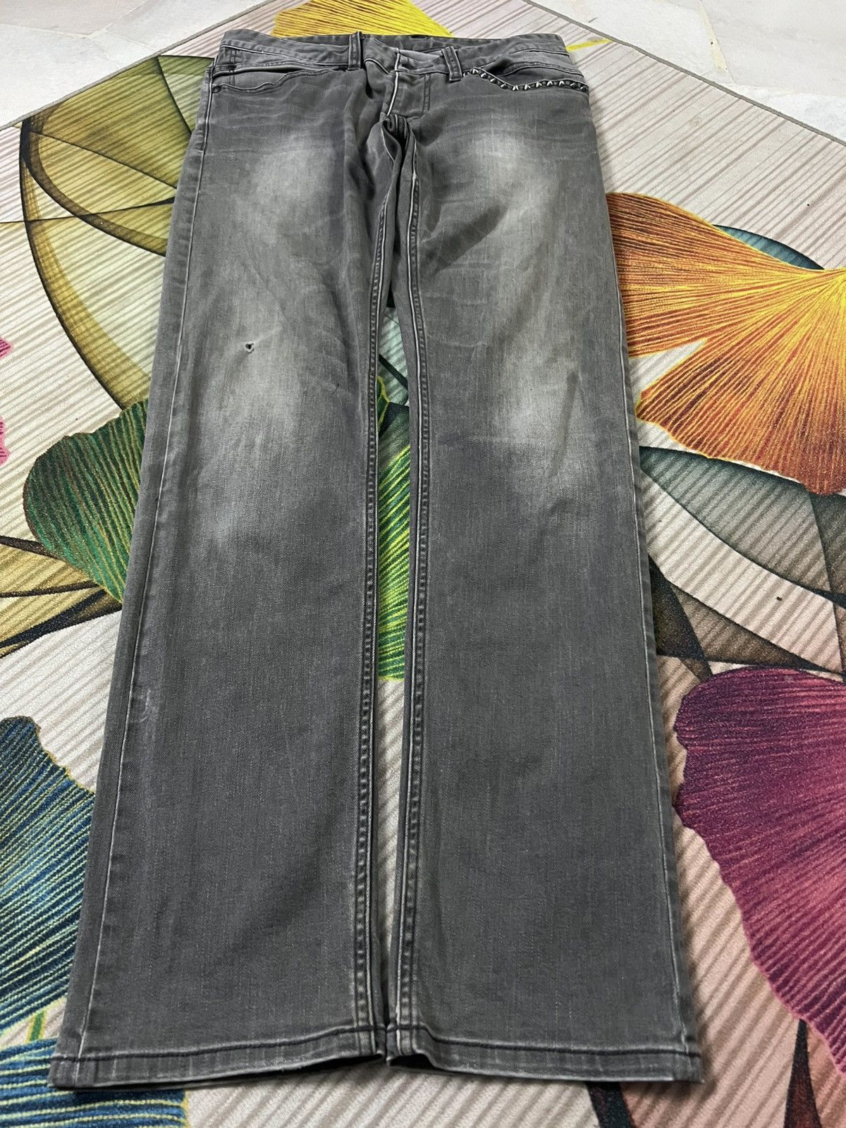 If Six Was Nine × Punk and Yo × Seditionaries CUSTOM CULTURE LIKE CHROME HEART FADED JEANS Size US 30 / EU 46 - 1 Thumbnail