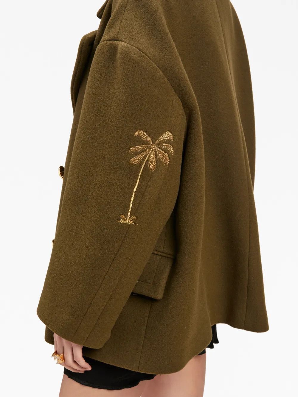 Palm Angels o1y1125 Coat in Military Green Size S / US 4 / IT 40 - 2 Thumbnail