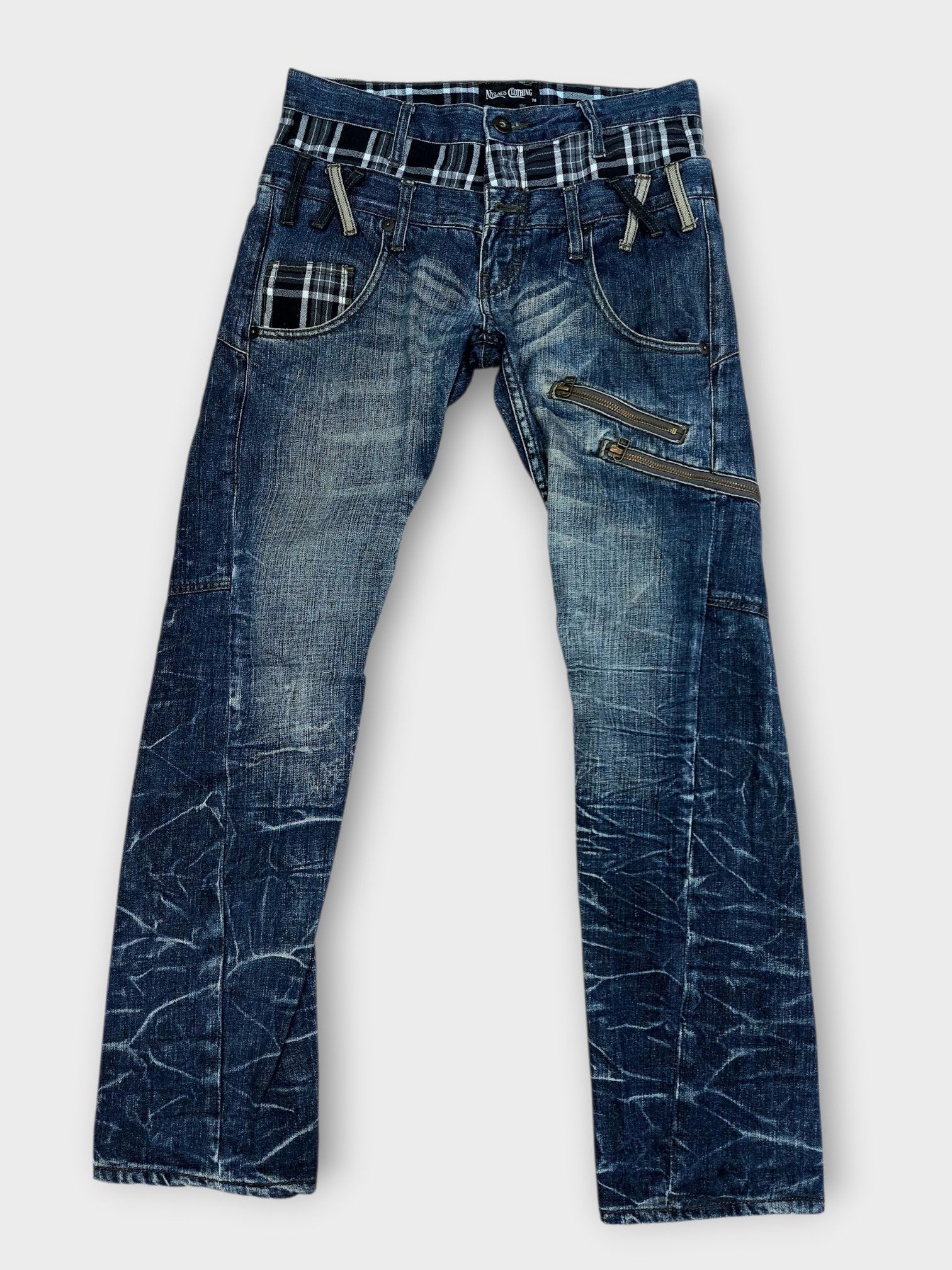 Vintage Nylaus Y2k Double Waist Vintage Denim Size US 30 / EU 46 - 2 Thumbnail