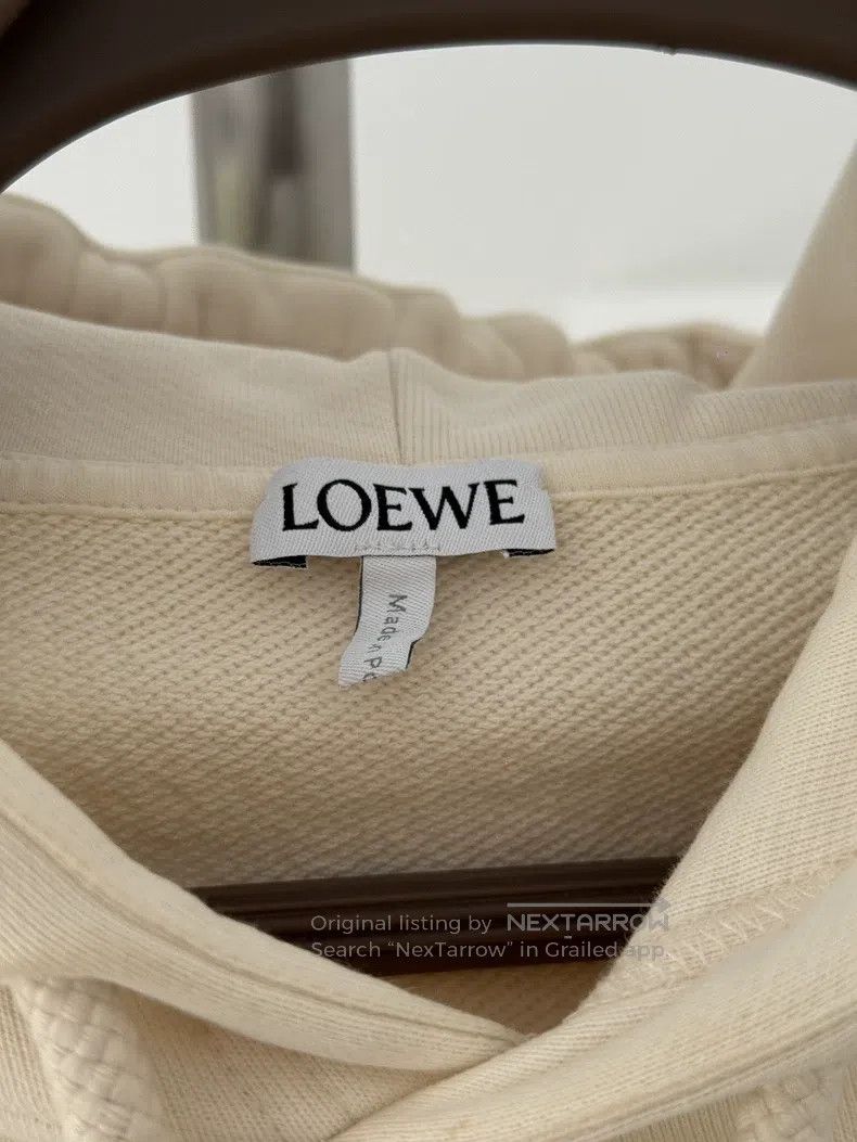 Loewe Loewe Beige Classic Leather Logo Pocket Hoodie Size M / US 6-8 / IT 42-44 - 4 Thumbnail