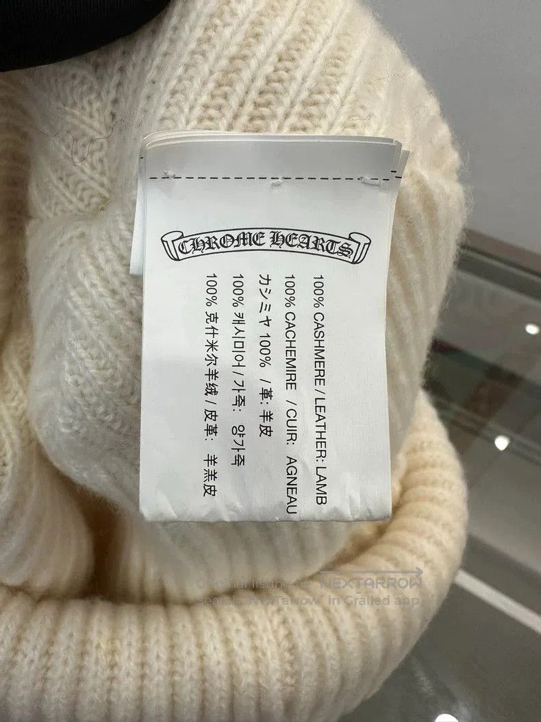 Chrome Hearts Chrome Hearts white wool beanie with cross silver jewelry a Size ONE SIZE - 6 Thumbnail