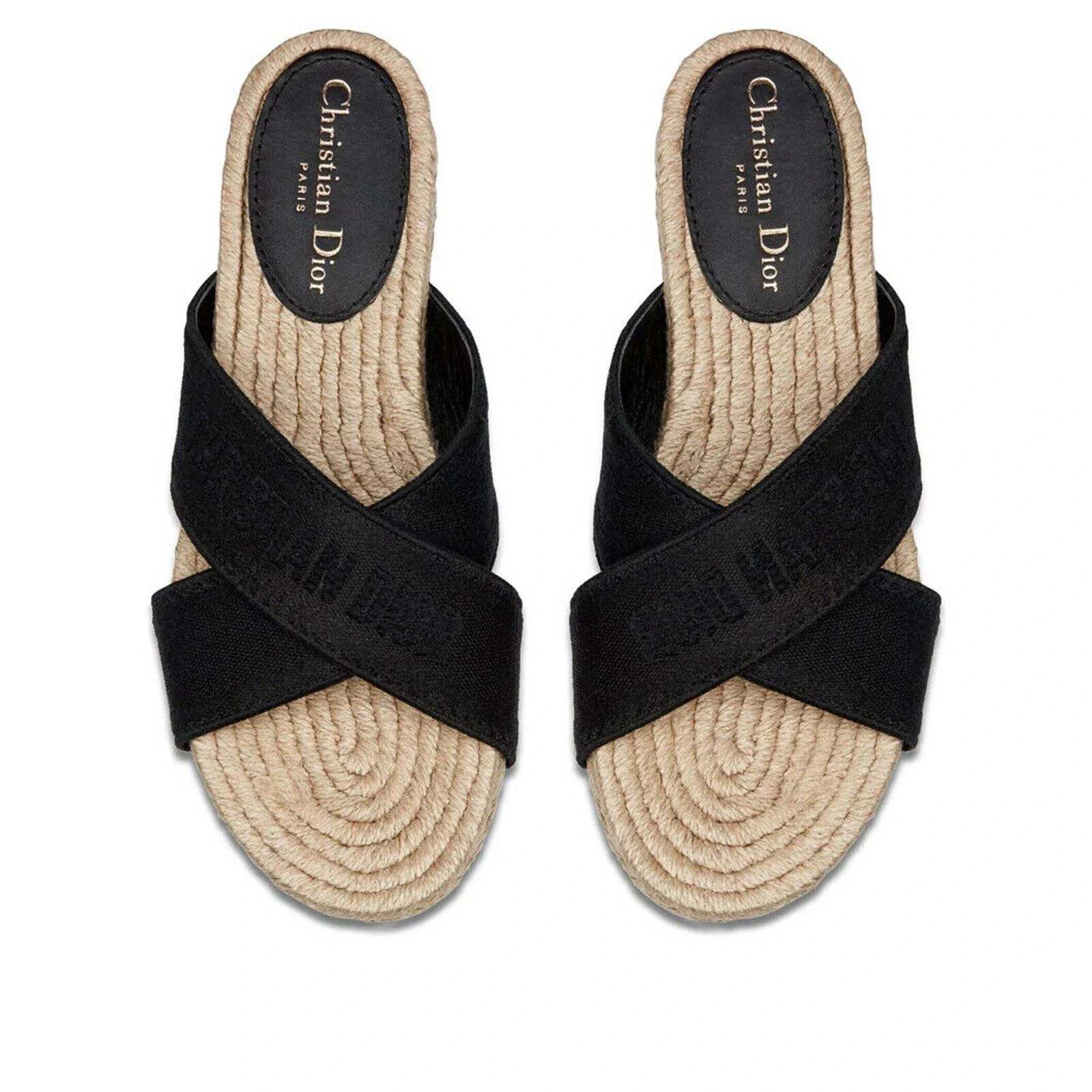 Dior Christian Dior Granville Dway Black Espadrille Size US 5.5 / IT 35.5 - 6 Thumbnail