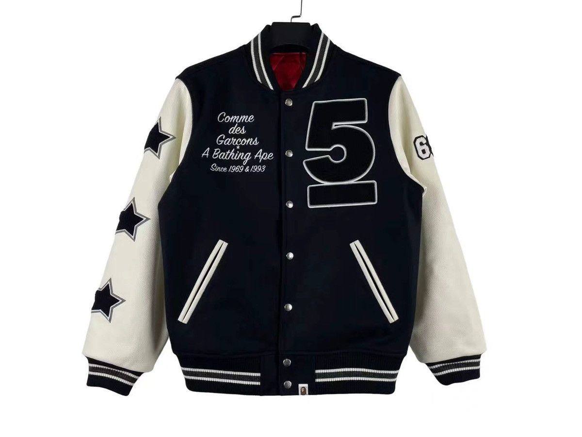 Bape × Comme des Garcons Comme Des Garcons x Bape AW25 Varsity Jacket Size US M / EU 48-50 / 2 - 1 Thumbnail