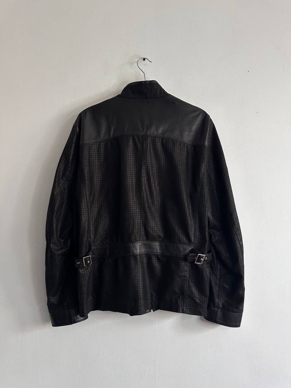 Other Latini Luxury Black Leather Jacket Paisley Silk Lining Size US XL / EU 56 / 4 - 7 Thumbnail