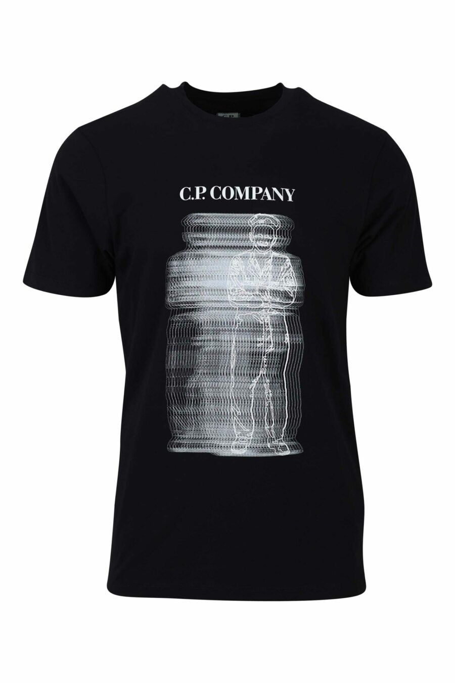 C.P. Company o1y1224 Logo Crewneck T-Shirt in Black Size US M / EU 48-50 / 2 - 1 Thumbnail