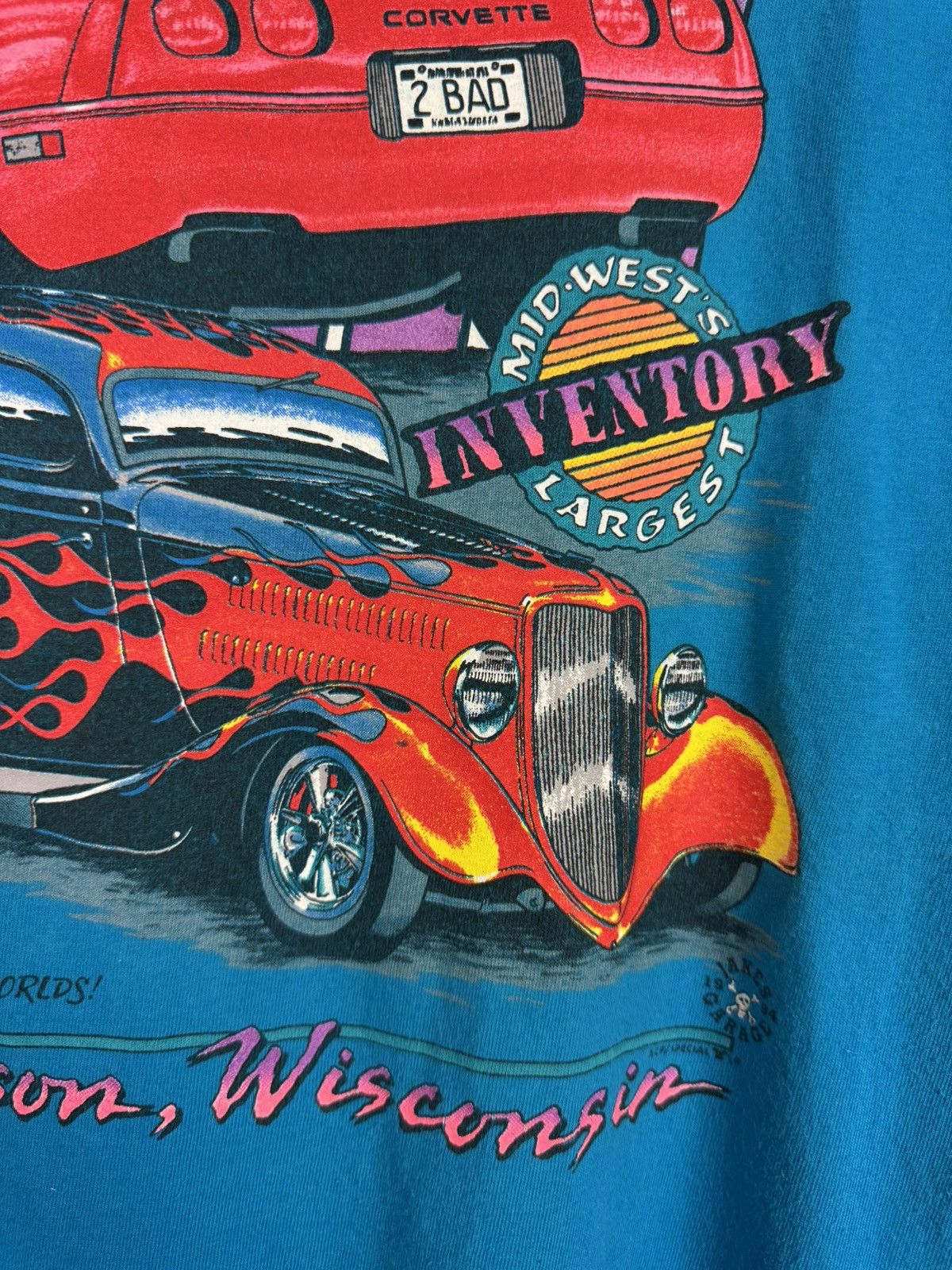 Hanes Vintage Capitol Corvette & Street Rods Single Stitch T-shirt Size US XL / EU 56 / 4 - 9 Thumbnail