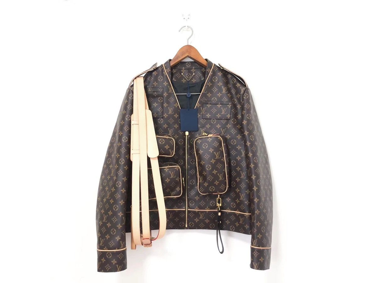 Louis Vuitton x NBA SS2021 Monogram Obscur Leather Moto Jacket