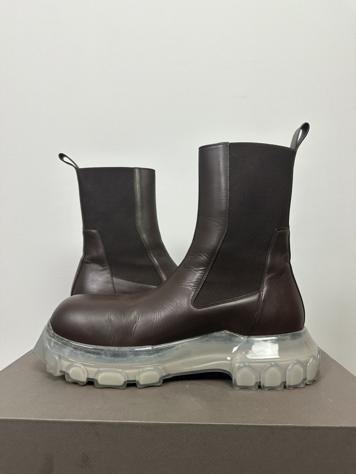 Rick Owens FW23 ‘LUXOR’ Brown Bozo Tractor Boots Size US 13 / EU 46 - 6 Thumbnail