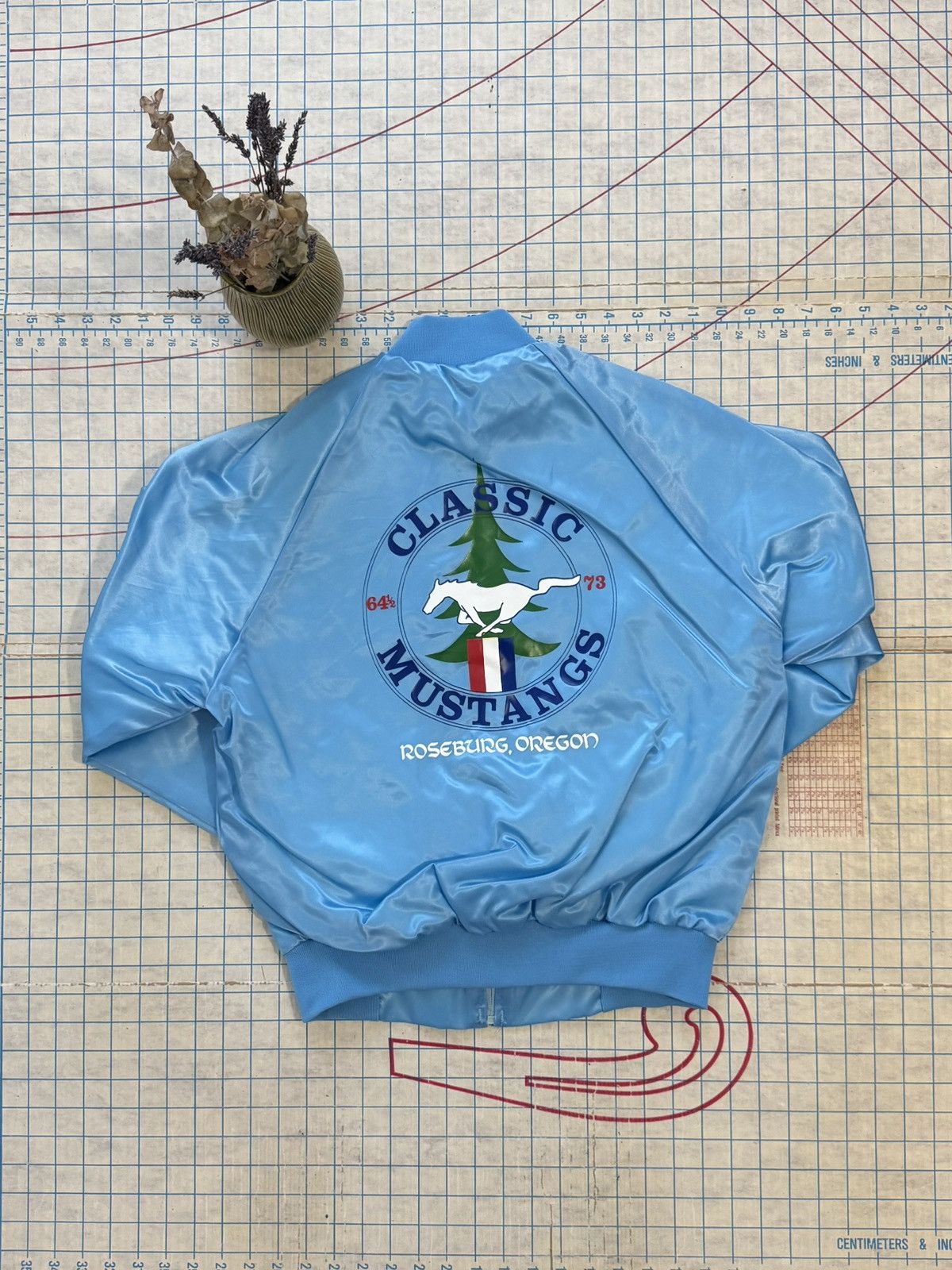 Ford × Mustang × Vintage Vintage Ford Mustang Baby Blue Bomber Jacket Size Small Size US S / EU 44-46 / 1 - 2 Thumbnail
