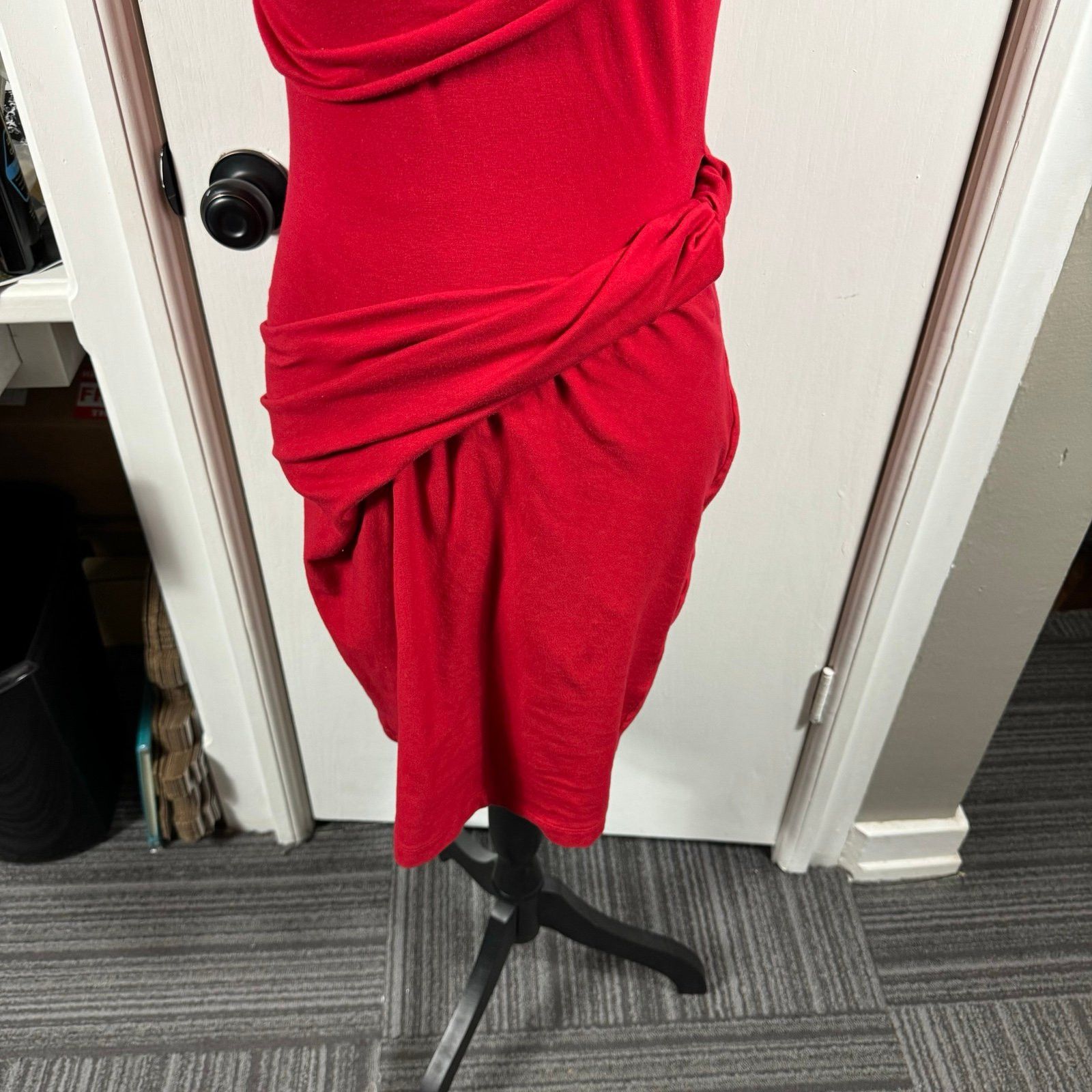 Carven Carven red bodycon ruched knee length cap sleeve dress. Si Size M / US 6-8 / IT 42-44 - 3 Thumbnail