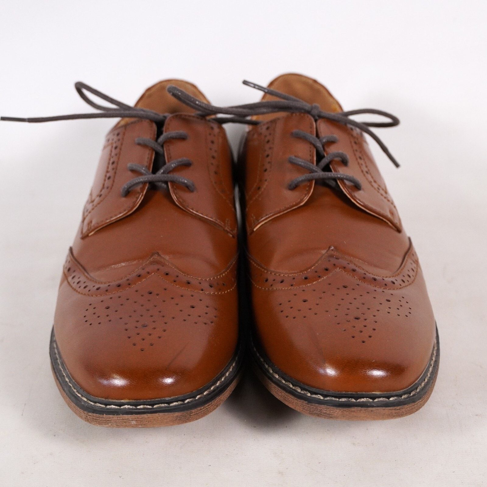 Other Borell Oxford Lace Up Dress Shoes Men Size 6M Brown Orange Size US 6 / EU 39 - 2 Thumbnail
