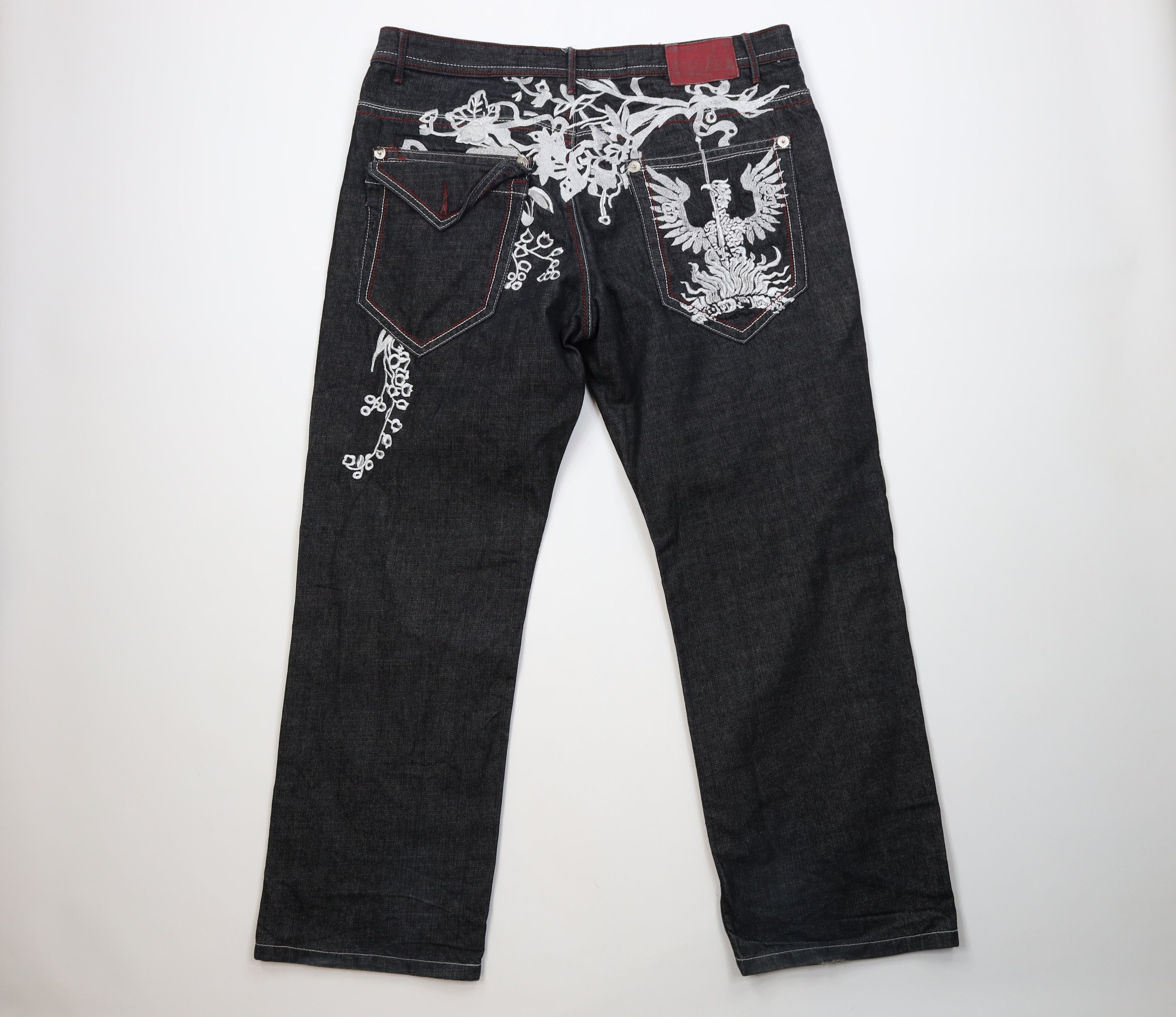 Vintage Vintage Y2K Streetwear UFC MMA Wide Leg Denim Jeans Black Size US 40 / EU 56 - 9 Thumbnail
