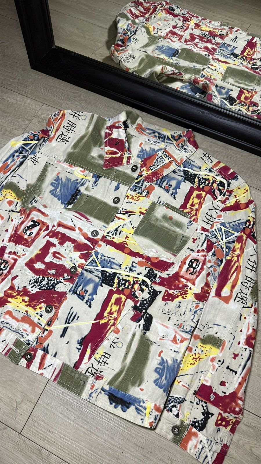 Hysteric Glamour Vintage 1990s Units Abstract All Over Print Button Up Size US XL / EU 56 / 4 - 3 Thumbnail