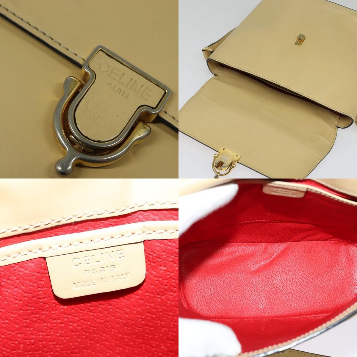 Celine CELINE Shoulder Bag Leather Beige Gold Size ONE SIZE - 11 Thumbnail